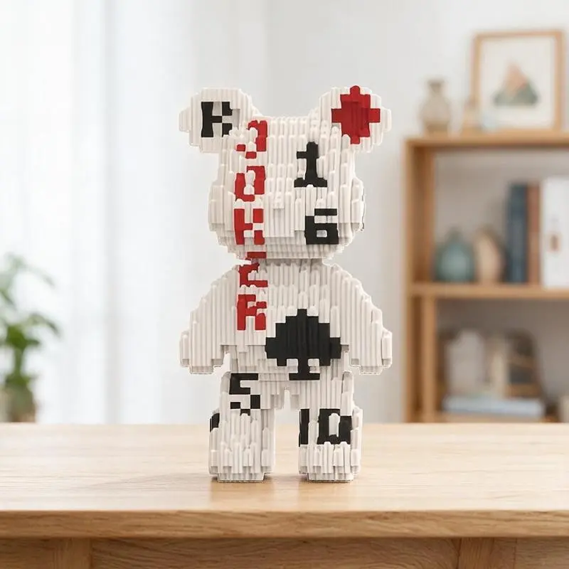 Classic Building Bear Series 3D Assembly Model Kit, 28cm Tall, High-Quality Abs Material, DIY Craft Toy, Blocks Set, Home Decor, Perfect Gift