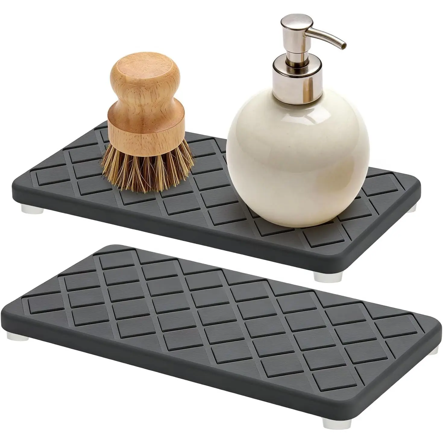 Water Absorbing Stone Drying Tray for Kitchen Counter Decor Bathroom Sink Organizer Soap Dish Dispenser Tray Diatomite Stone  Quick Drying Mat Bathroom  Trays Sponge Holder Drink Coasters