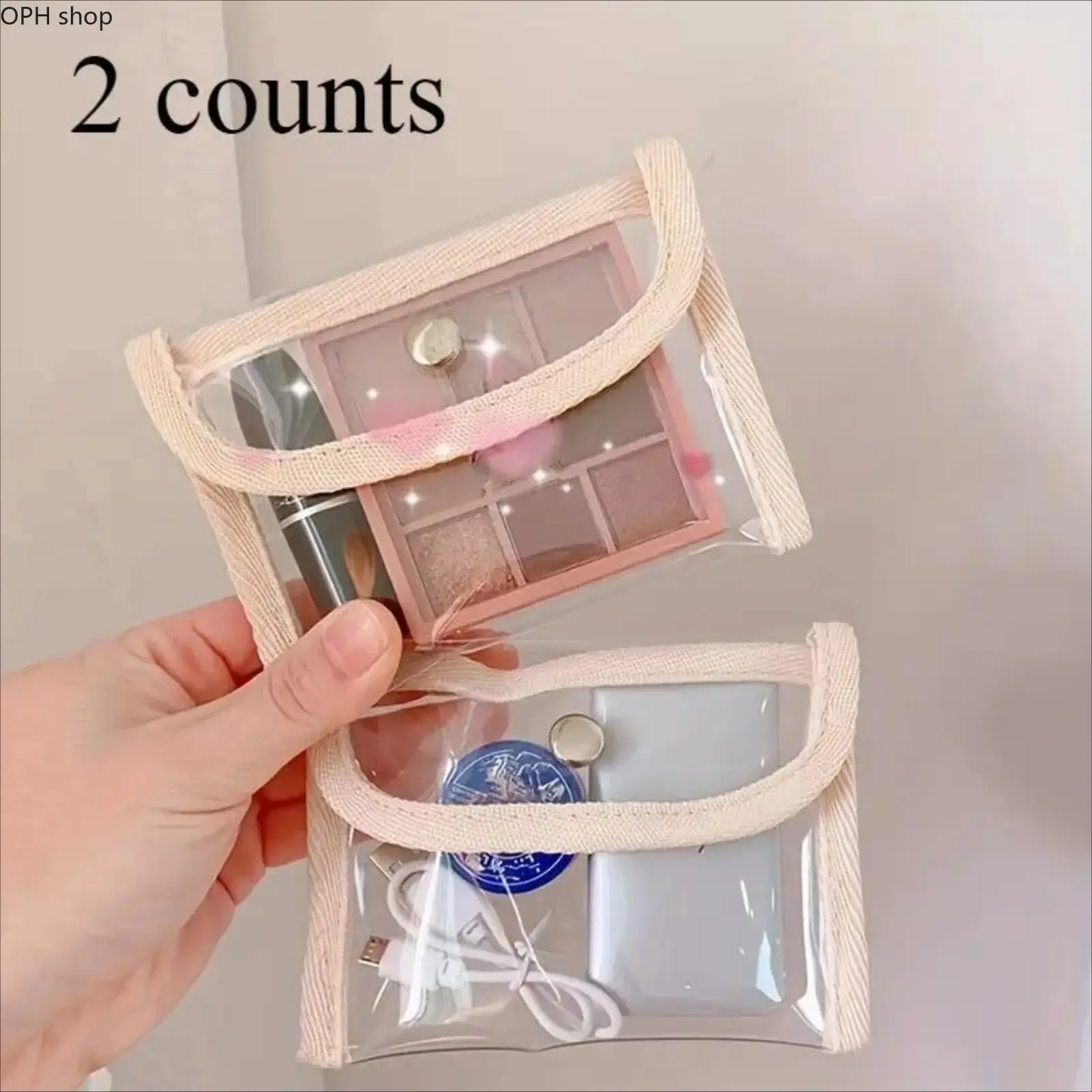 Fashion Accessories 2-Pack Transparent Flap Mini Coin Purses - Lightweight, Portable Storage Pouch, Versatile Coin Holder for Home, Travel, 2 Counts, Coin Holder/Purse