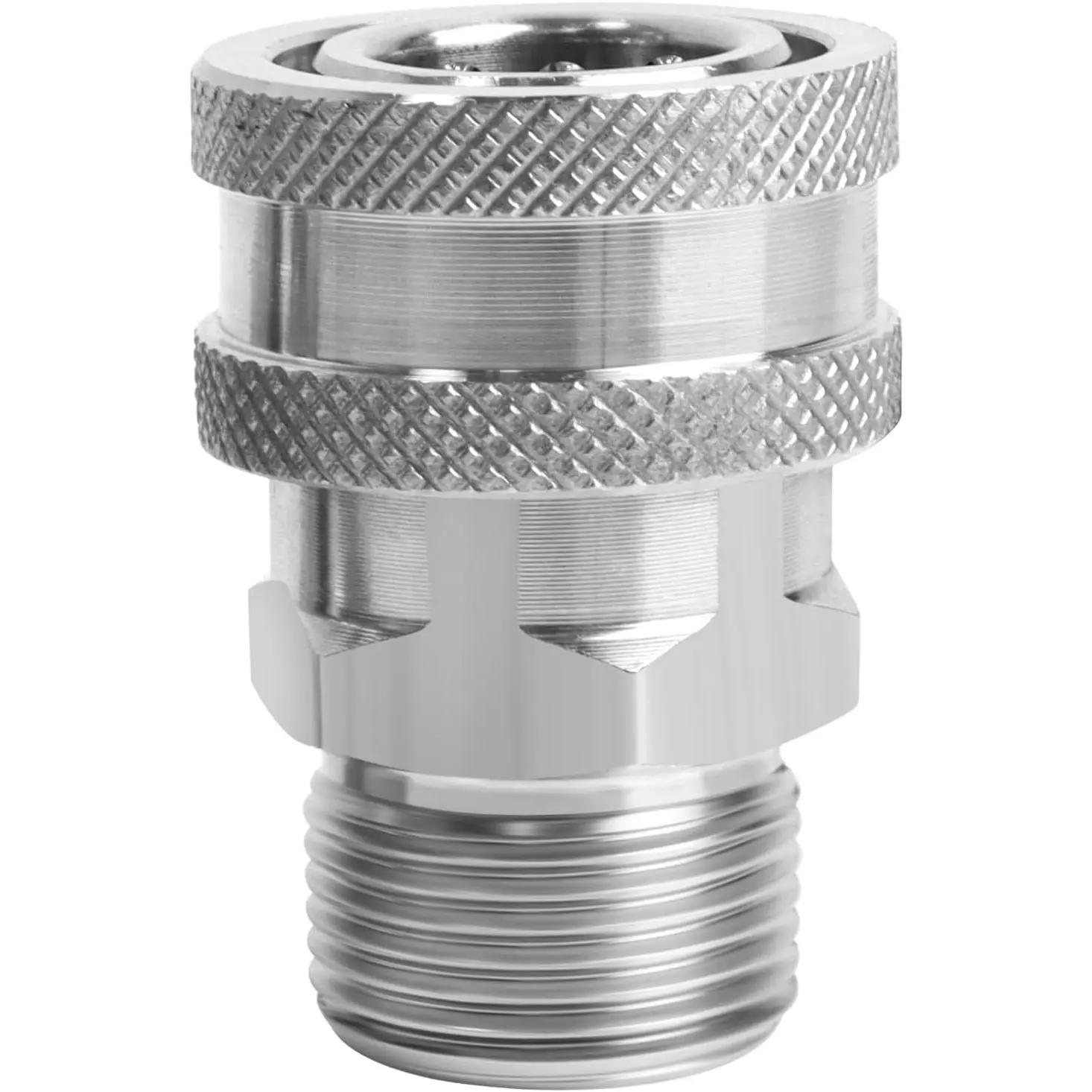 Washer Quick Connect Fittings, Stainless Steel Quick Disconnect Kit, M22-15mm to 3/8 Quick Connect Fitting, 5000 PSI