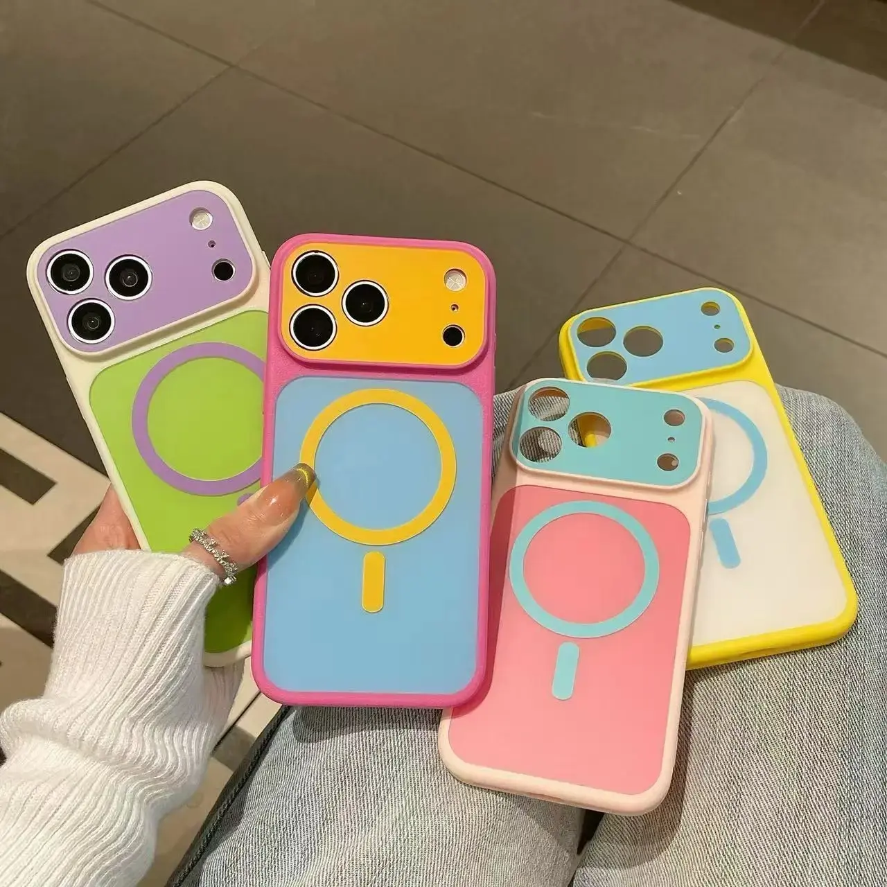 Premium Magnetic Phone Case For IPhone 18 Pro Max 17/16/15/14Pro Max Plus,Multi-Model Protective Smartphone Accessories With Camera Lens Protection,Candy Color,MagSafe Wireless Charging Compatible,Cushion Anti-Drop Shockproof Cellphone Casing Protector