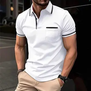 Men's Short-Sleeve Polo Shirt Top - 3D Printed, Breathable, Cooling, Stylish, Pocket-Equipped Menswear for Outdoor Casual Use, Breatheable Polo Shirts