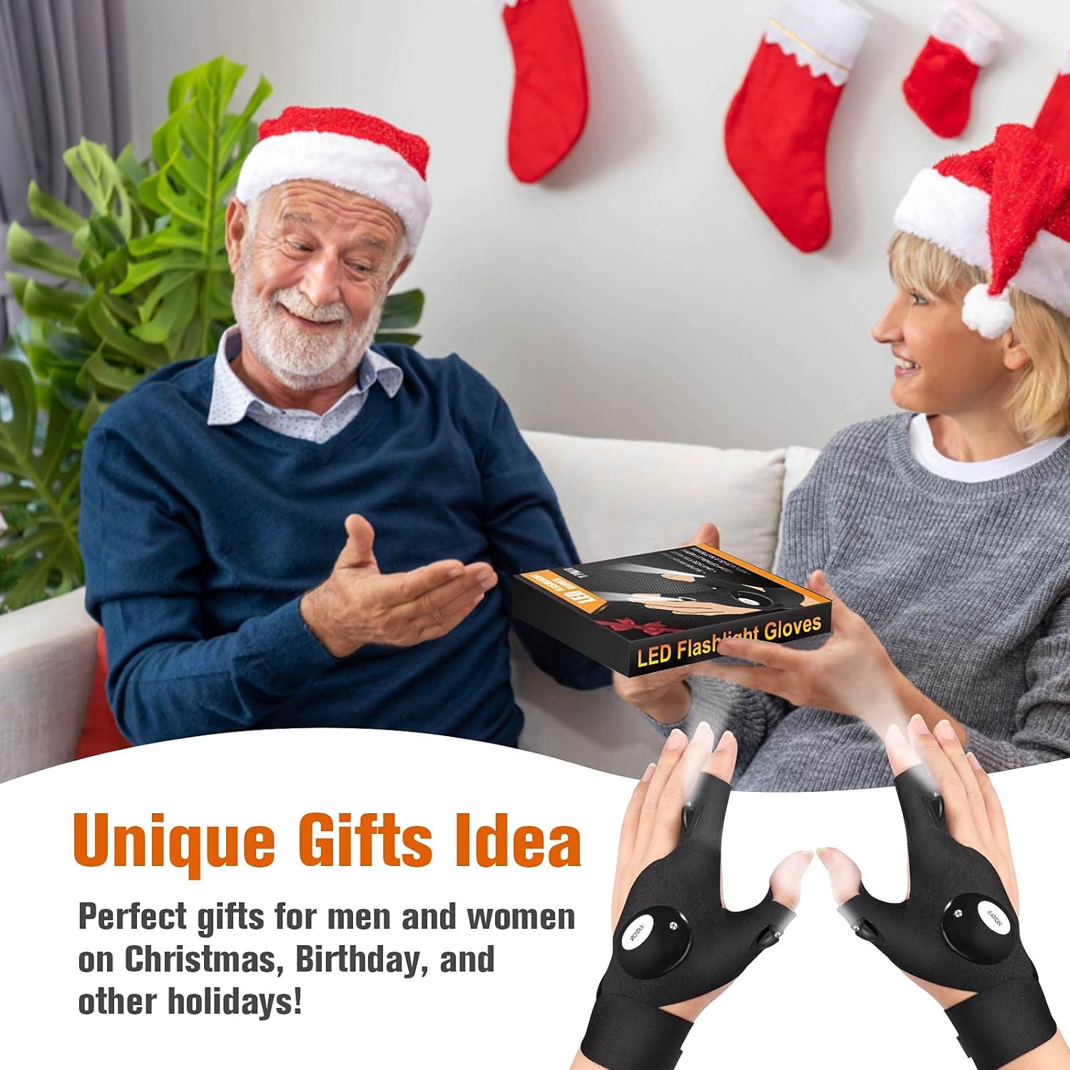 LED Half Finger Glove Outdoor Waterproof Night Fishing Bait Cycling Running Flashlight Durable Fingerless Gloves