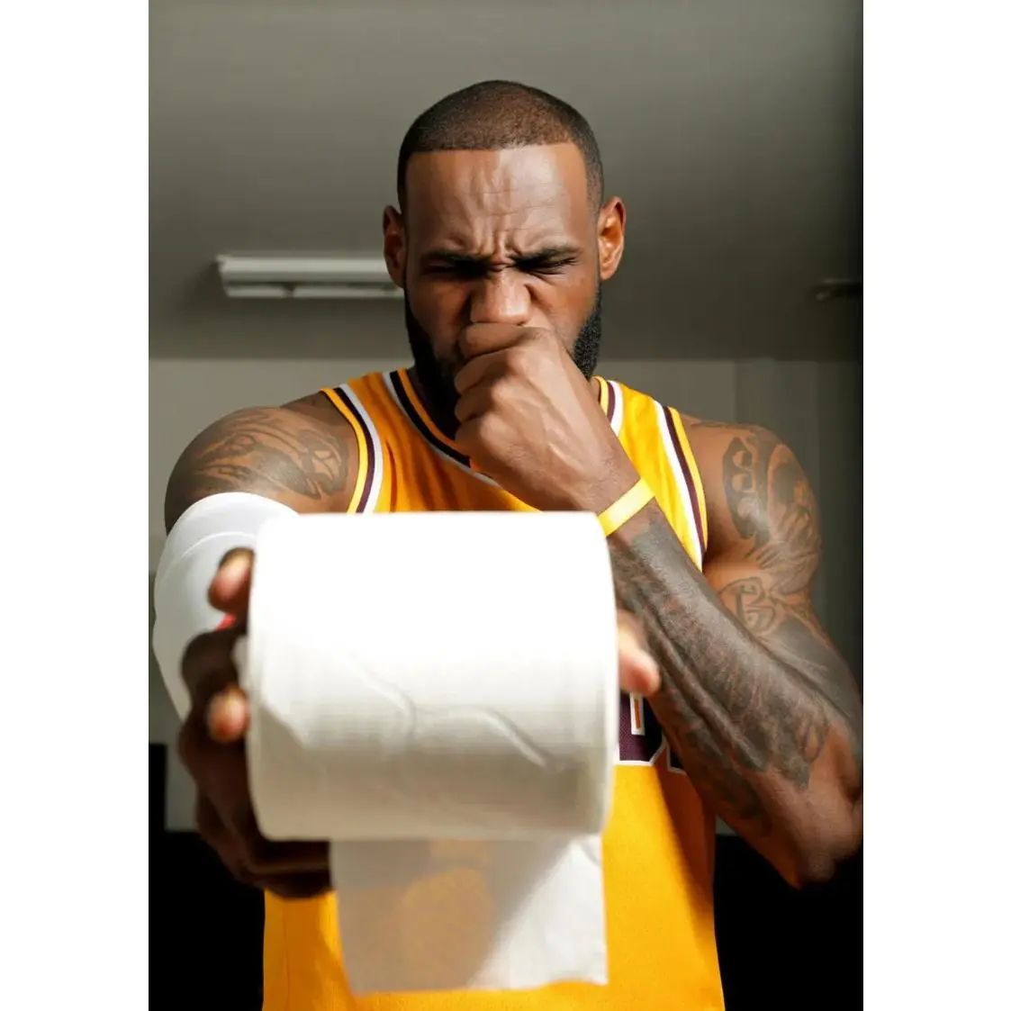 Lebron James Bathroom Poster - Funny Basketball Wall Art - NBA Legend Sports Poster - Basketball Fan Gift  - Humours Toilet Wall Decor, Bathroom Decor Ideas, House Decor