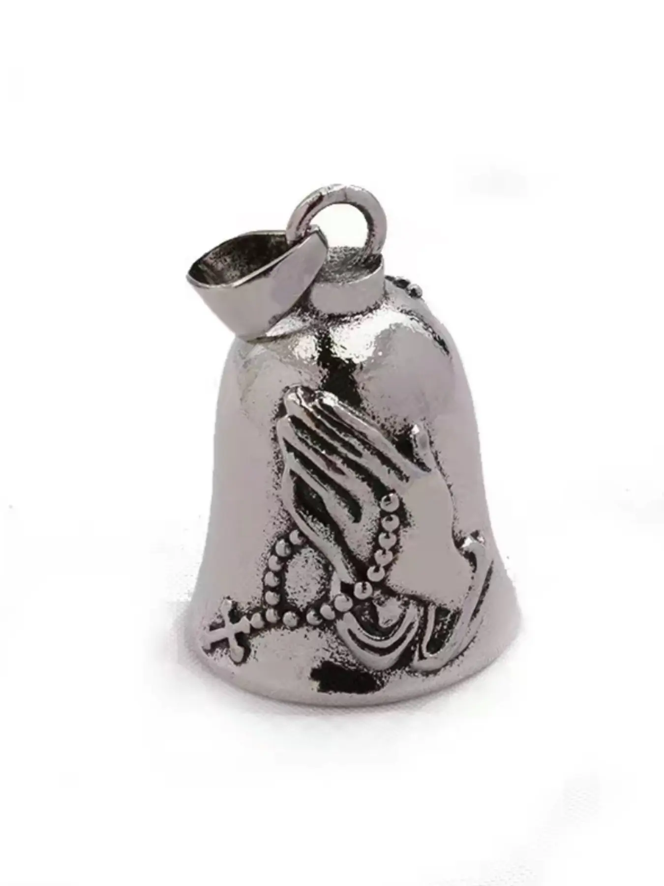 Prayer Hand Bell for Motorcyclists, Motorcycle Lucky Bell, Urban Style Rider Charm, Durable and Fashionable Design, Perfect Gift for Bikers