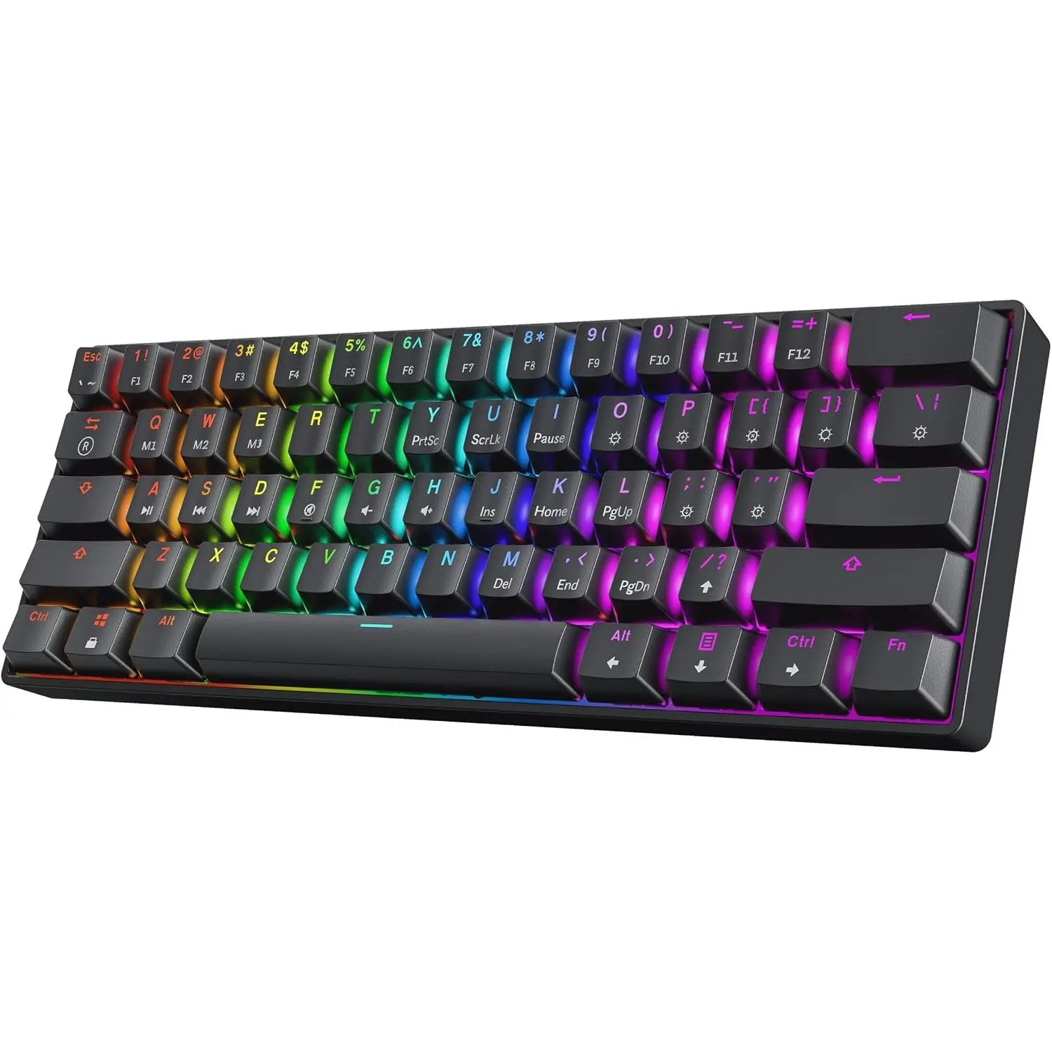 GK61 SE 60% | Mechanical  Keyboard | 61  Multi Color RGB LED Backlit for PC/ Gamer |  Layout (Black, Mechanical Speed Yellow)