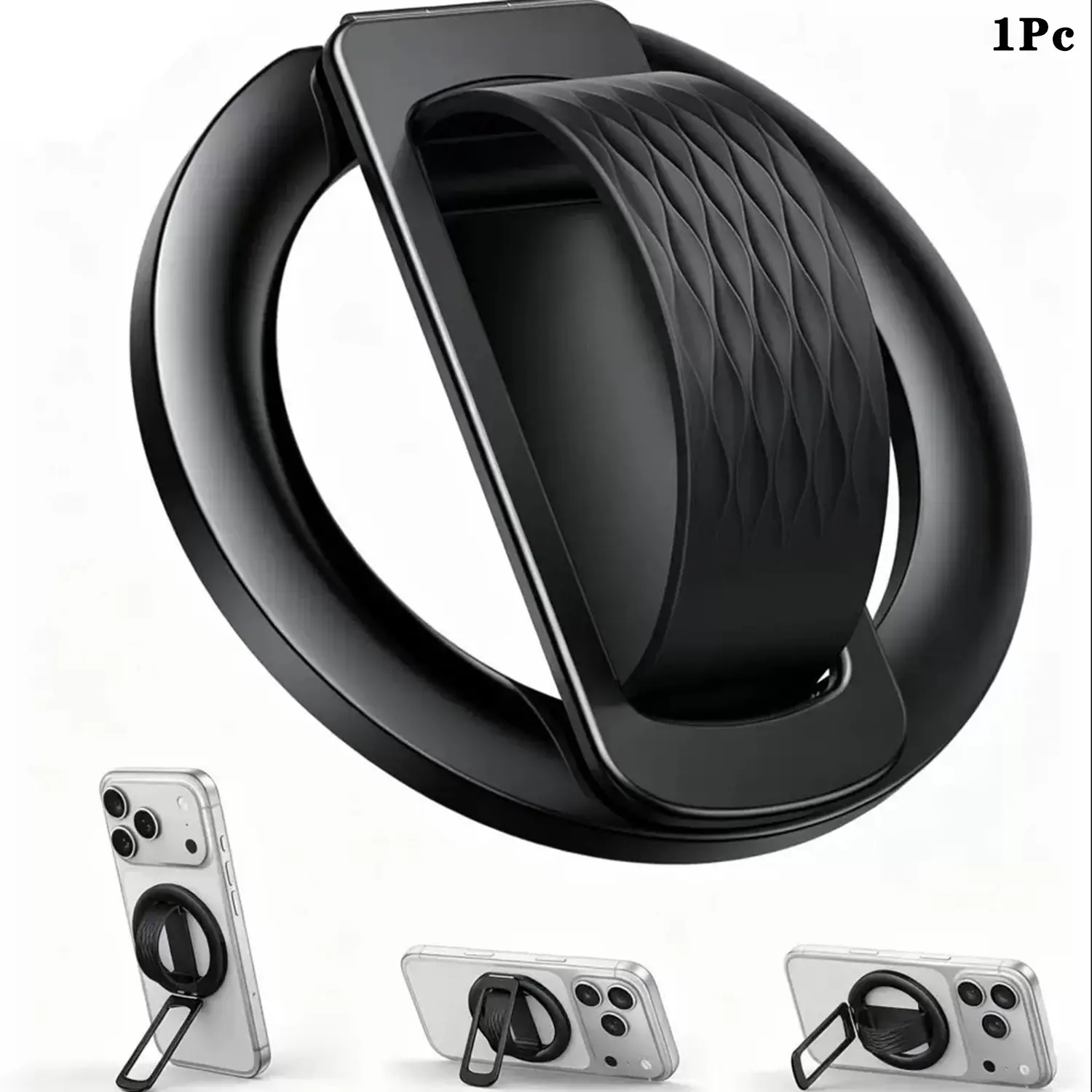 Magnetic Phone Grip for Magsafe, Comfortable Silicone Finger Loop, Durable Zinc Alloy Stand, Compatible with iPhone & Android, Multiple Colors