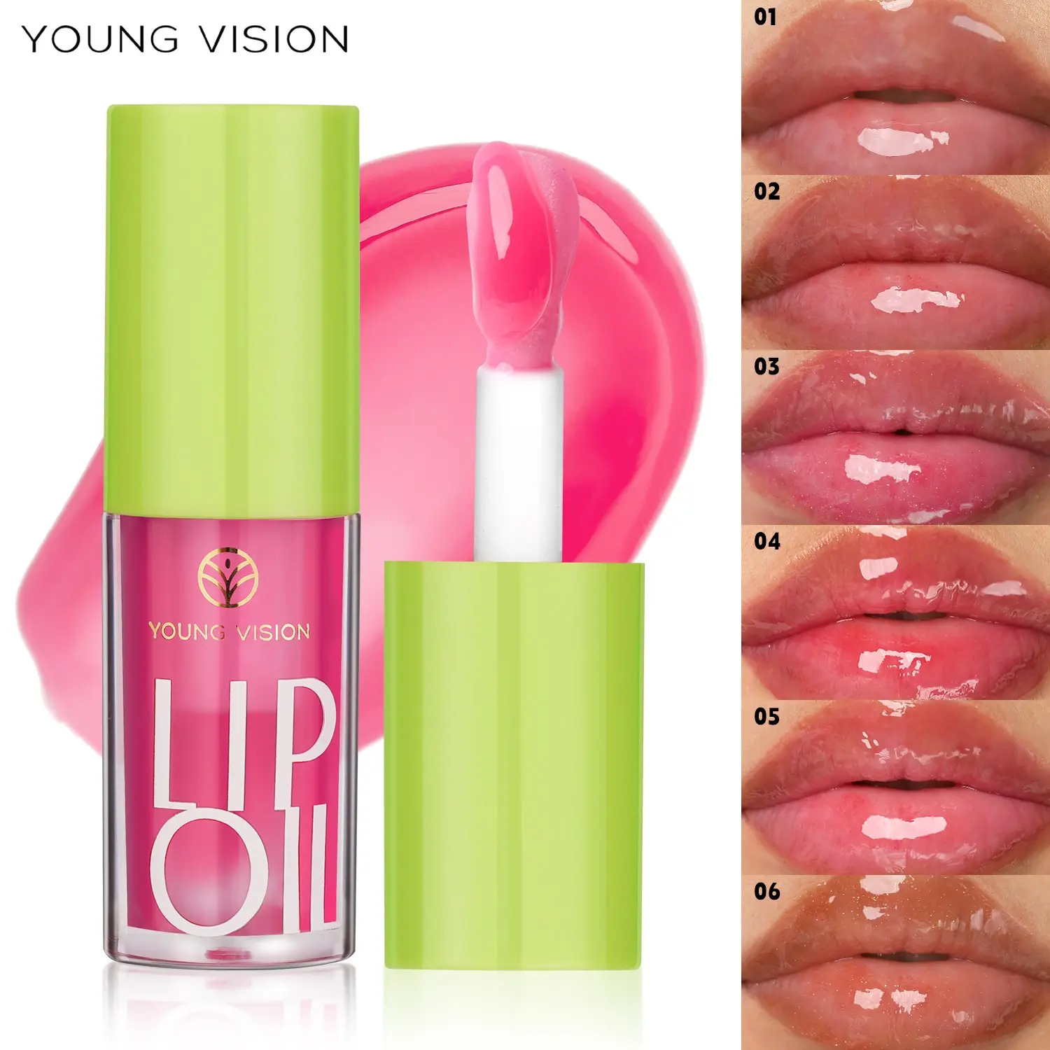 YOUNG VISION  Summer Refreshing Moisturizing Lip Gloss, Hydrating Glossy Lipgloss, Shiny Nourishing Lips, Lightweight Non-Sticky, Reduces Dry Lines, Daily Lip Care, Lip Product