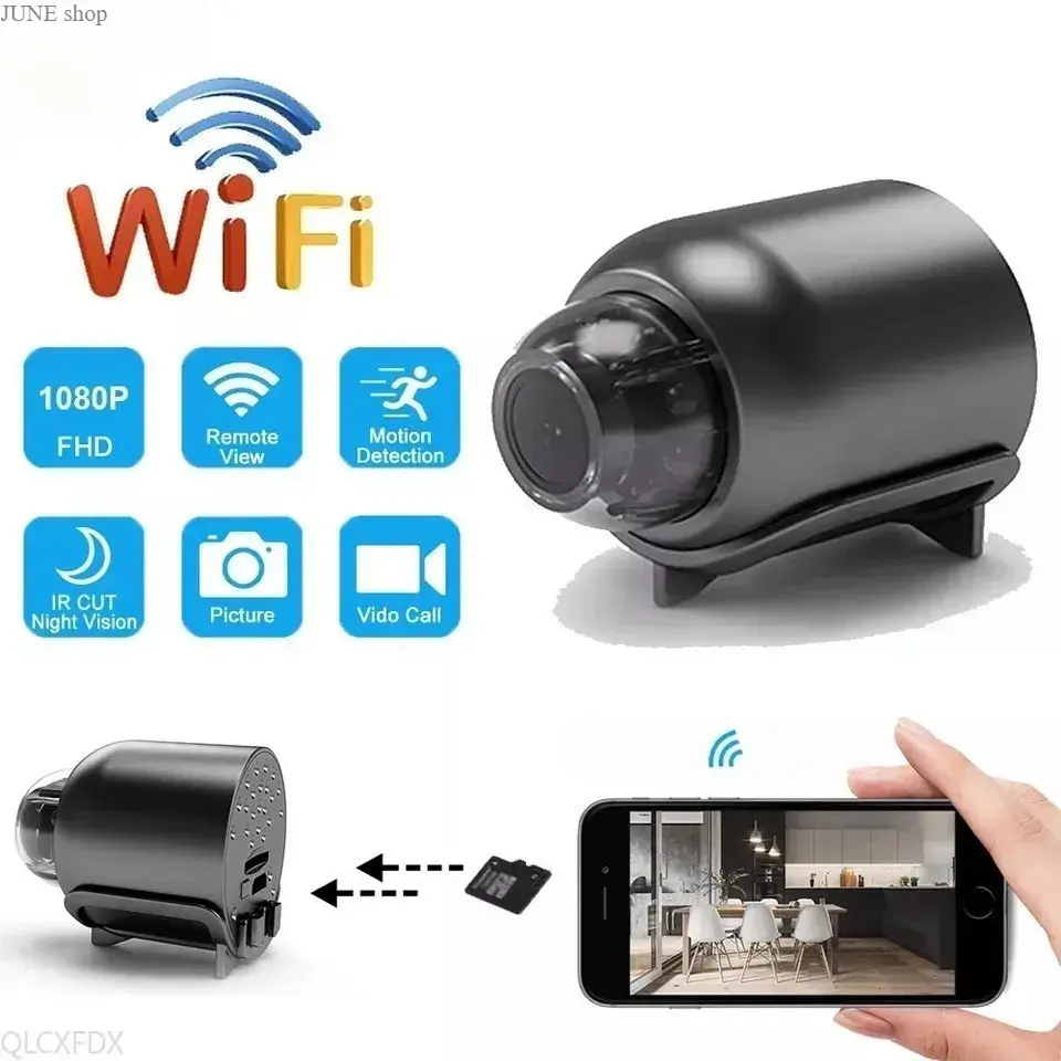 1080P Mini Wifi Wireless Security Camera, Night Vision And Motion Detection, Remote View Small Surveillance Cam, Video Recording Function, Portable Home Indoor Monitoring Camera