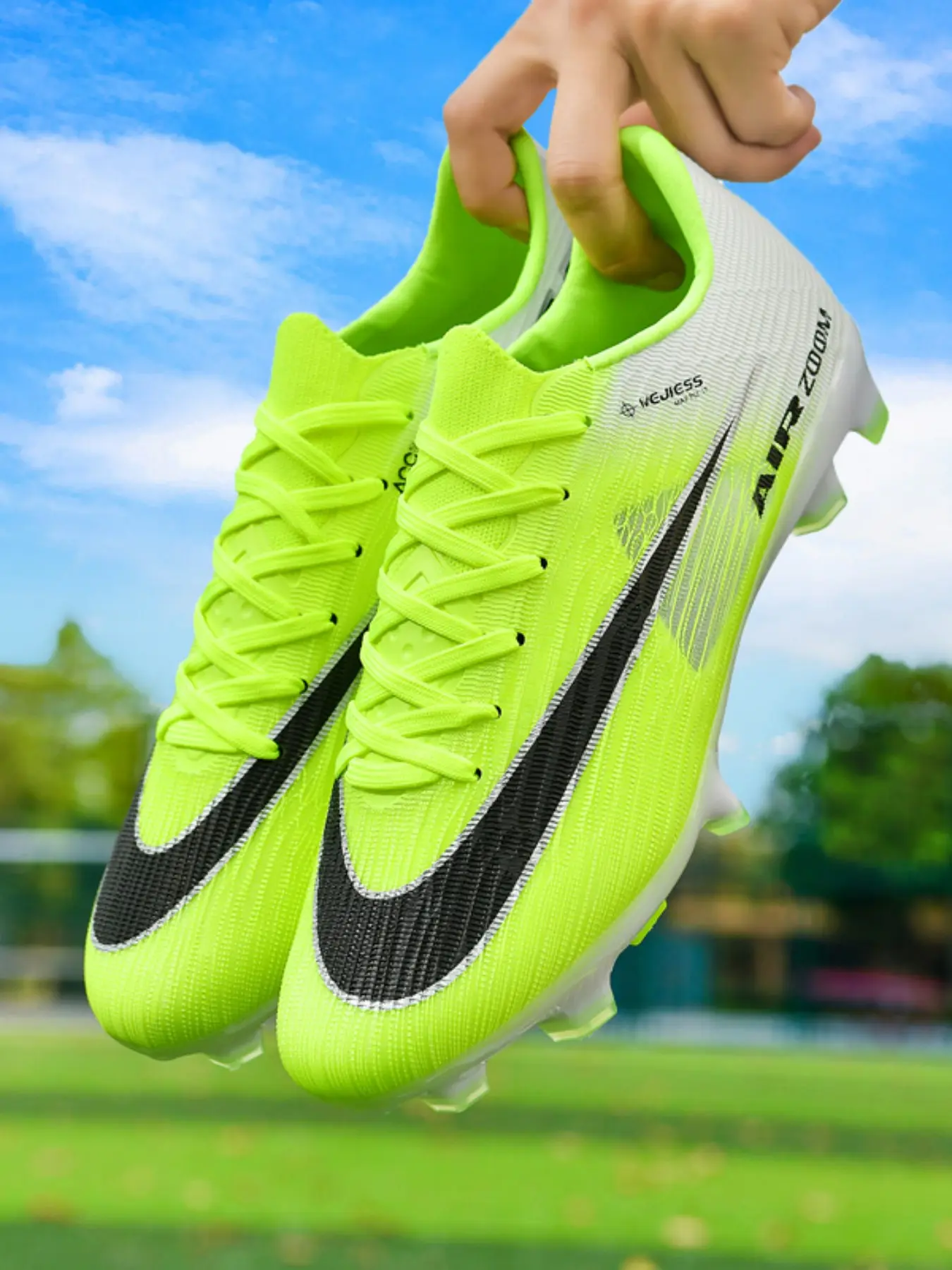 High-Quality Football Shoes for Men and Women, Football Boots, Long Studs for Grass Training and Matches, Sporty PU Upper, All Seasons