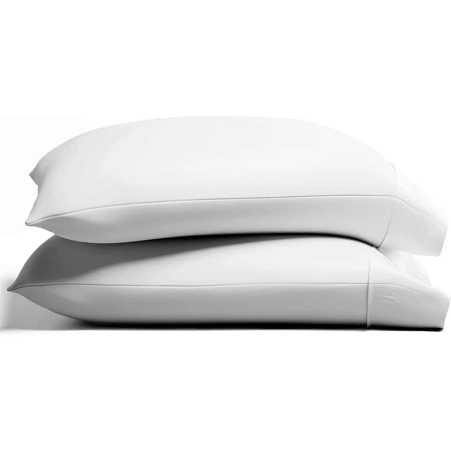 100% Organic Cotton Pillow Cases King Size Set of 2 - White Organic Cotton Percale Weave Pillowcases King Size, Soft, Cooling, Crisp & Breathable Percale Pillow Covers for Sleeping