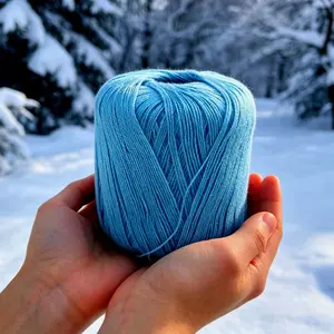6# Lace Yarn for Handmade Crafts, Medium Fine Crochet Thread, DIY Dolls, Cool Shawl, Cardigan, Skirt, Perfect for Creative Projects