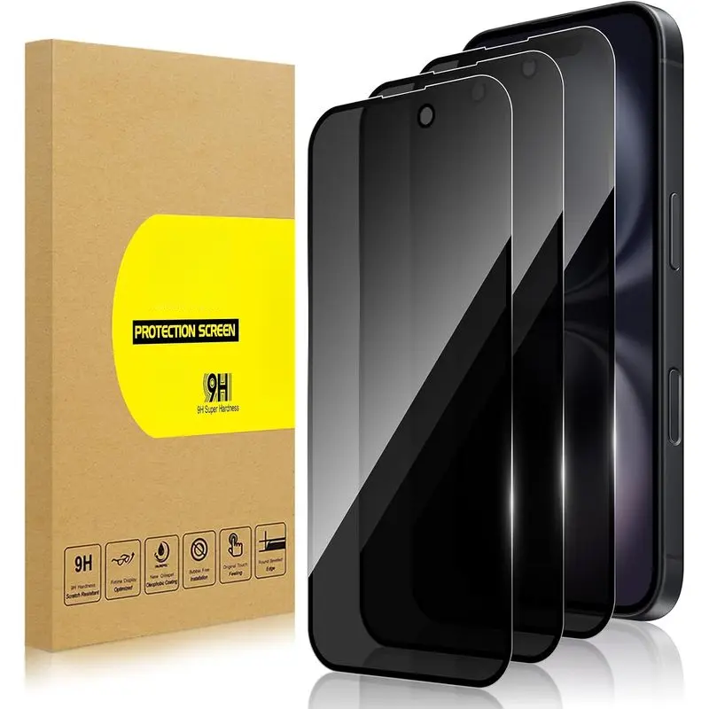 Tempered Glass Privacy Screen Protector for iPhone 17 Pro/Pro Max, 9H Anti-Spy, Ultra HD, Anti-Scratch, Bubble-Free Easy-Install Protection Shield for Cellphones