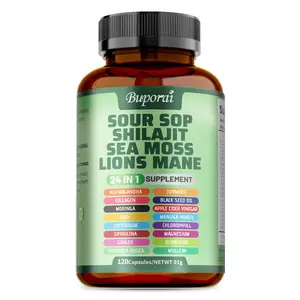 Buporai 24-in-1 Dietary Supplement - Nutritionally formulated - Rich in soursop - Fortified with shiitake mushrooms, seaweed, and lion's mane mushrooms - Supports skin, joint, and bone health.