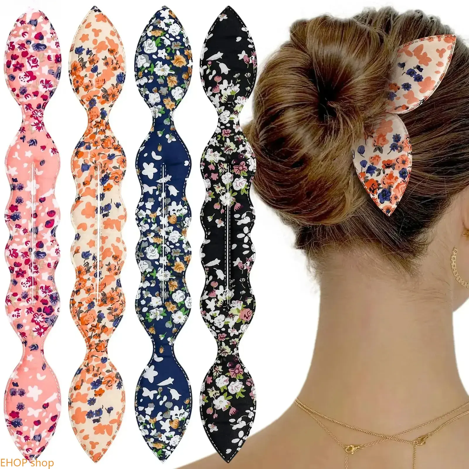 Women 4PCS No Heat Hair Bun Maker Set Easy French Twist Magic Comb Reusable Styling Accessory For Daily Travel Outfit Matching, Daily Wear, Haircare