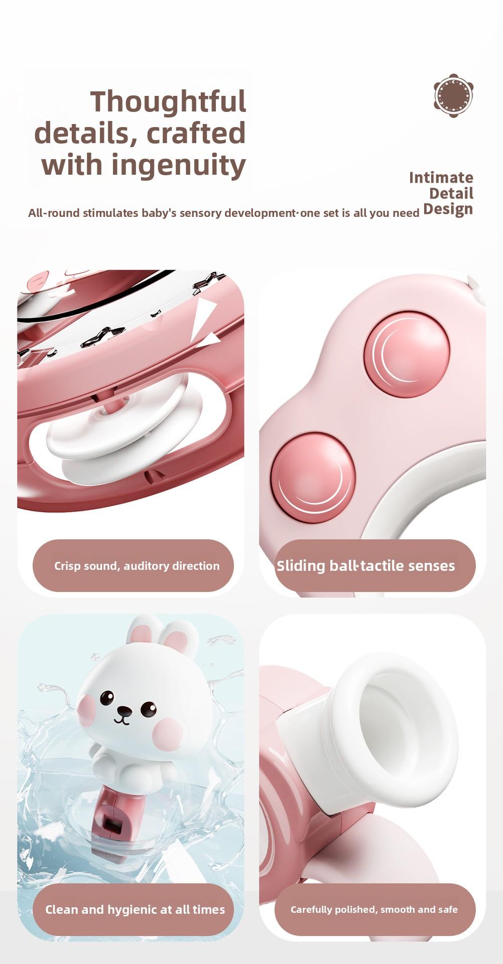 Children's Toys Music Drum Percussion Instrument Baby Tambourine Early Childhood Education Enlightenment Infant 0-3 Years Old 1 Handbell