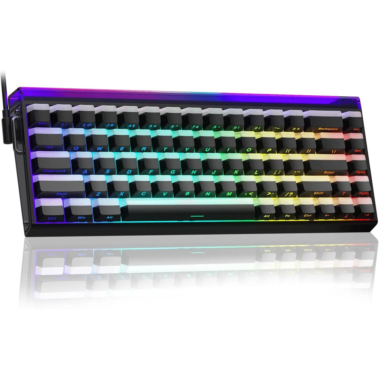 68 HE 60% Gaming Keyboard Wired, Hall Effect   Keyboard with Adjustable Actuation,  Trigger Mode, 8K Hz Polling Rate, 0.125ms Latency,PBT Keycaps, RGB Backlit ()