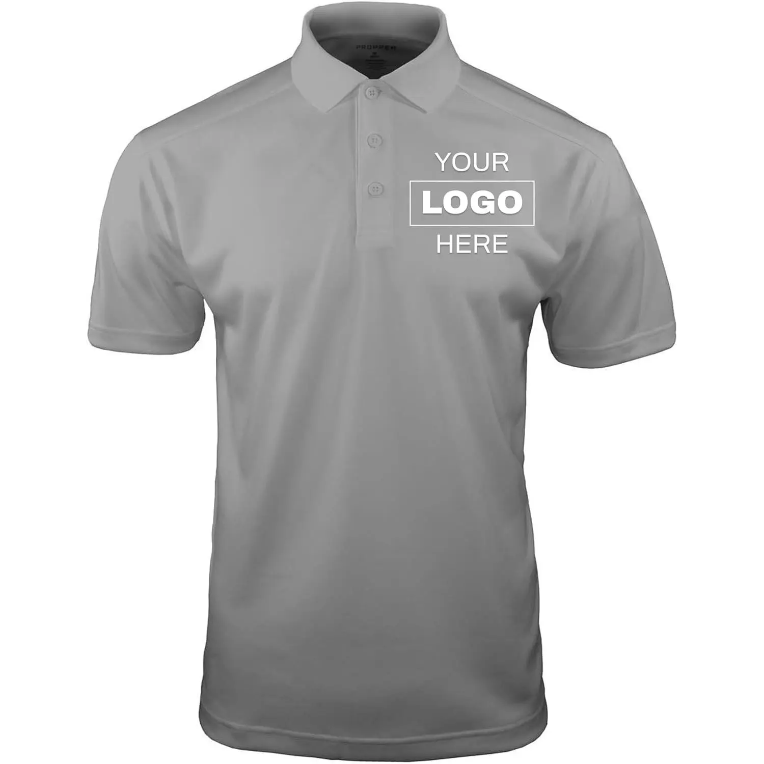 Propper Men's Classic Custom Logo 6.5 oz Midweight Polyester Polo Shirt - Personalized Print, Moisture-Wicking Menswear Apparel, Work Uniform Short-Sleeve Fabric Top, Casual