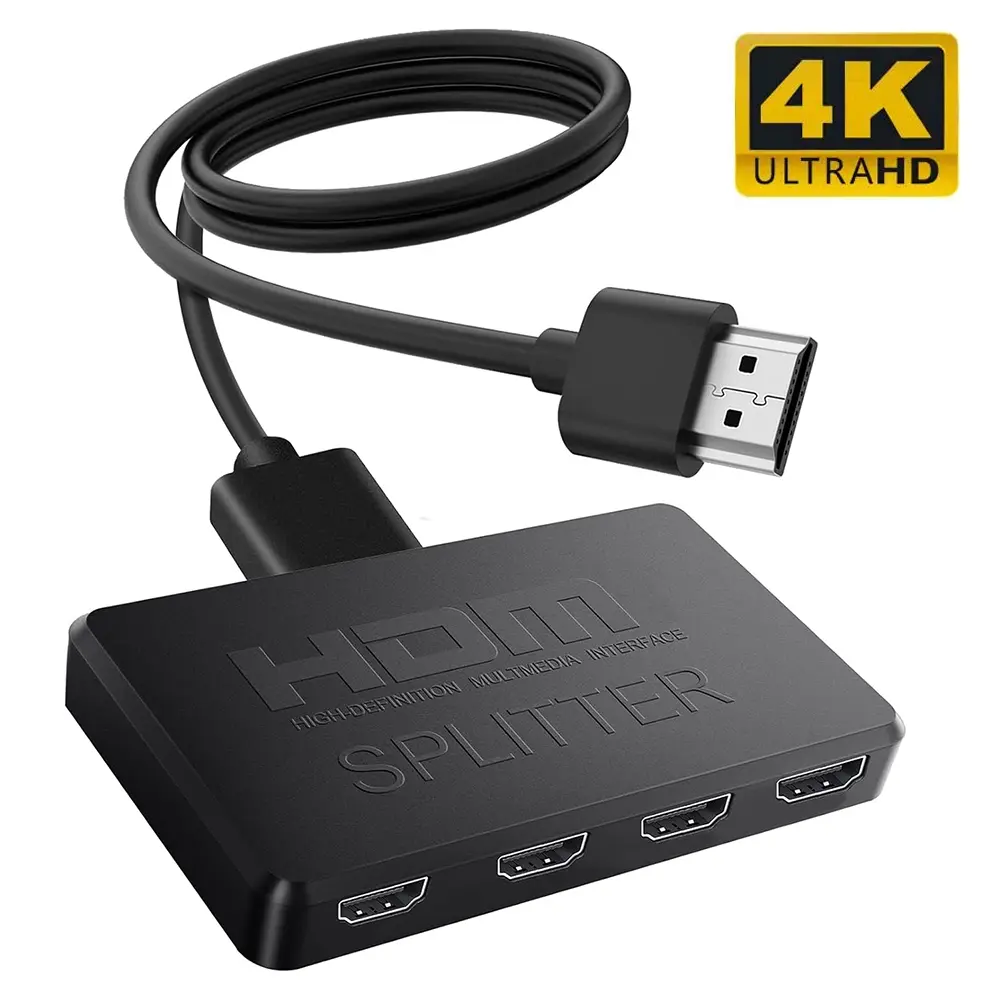 4K 2K HDMI-compatible Splitter 1 in 4 out 4x1 HDTV Switch HDMI-compatible Adapter  Video Switcher for Xbox PS4 DVD PC Laptop usb wifi audio capture card converter aux Strong Magnetic Indoor  long range   Ultra Android Smart TV Box free support carplay