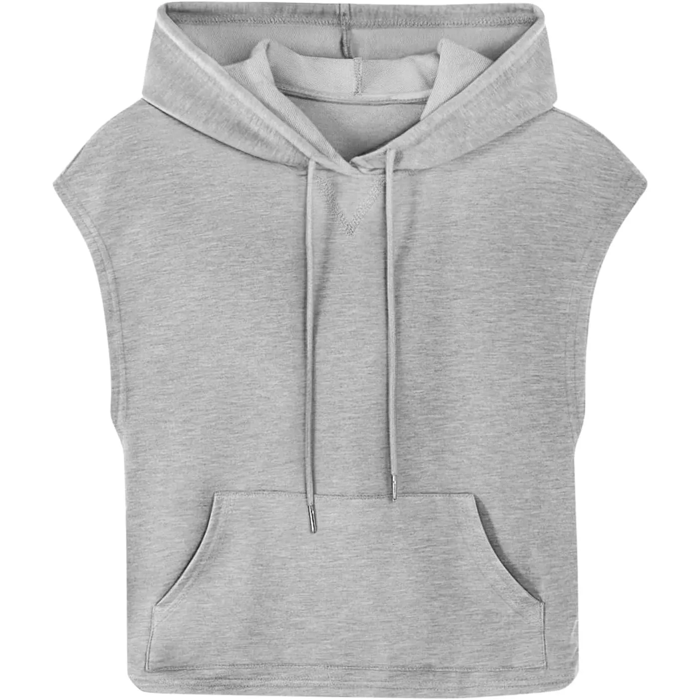 Remidoo Women's Sleeveless Hoodies Workout Drawstring Hooded Crop Tank Tops