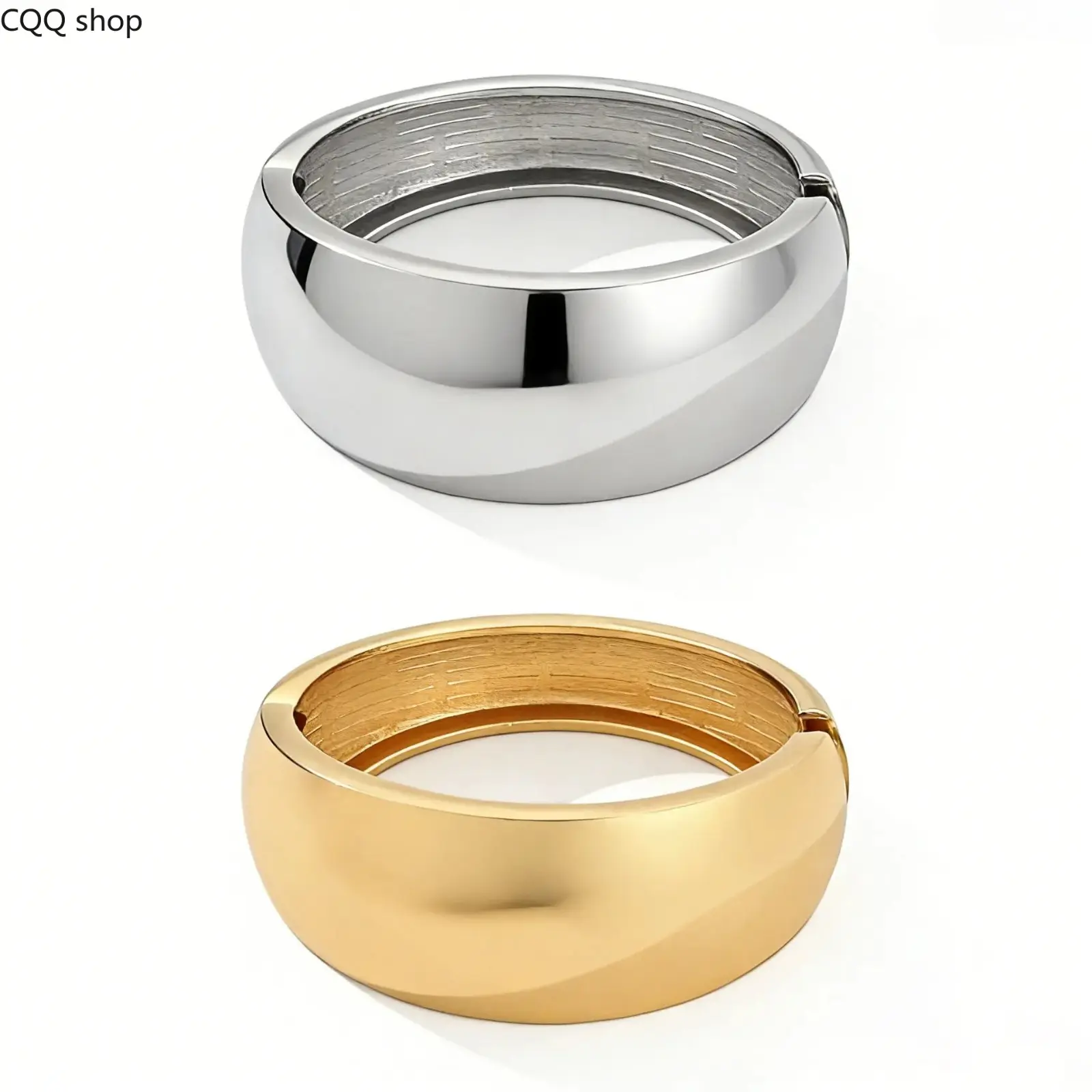 Wide Dome Open Cuff Bangle - Chunky Gold Silver Statement Minimalist Bracelet, Minimalist Bangles, Sports & Outdoor Jewelry Accessories for Summervibes,summerwins