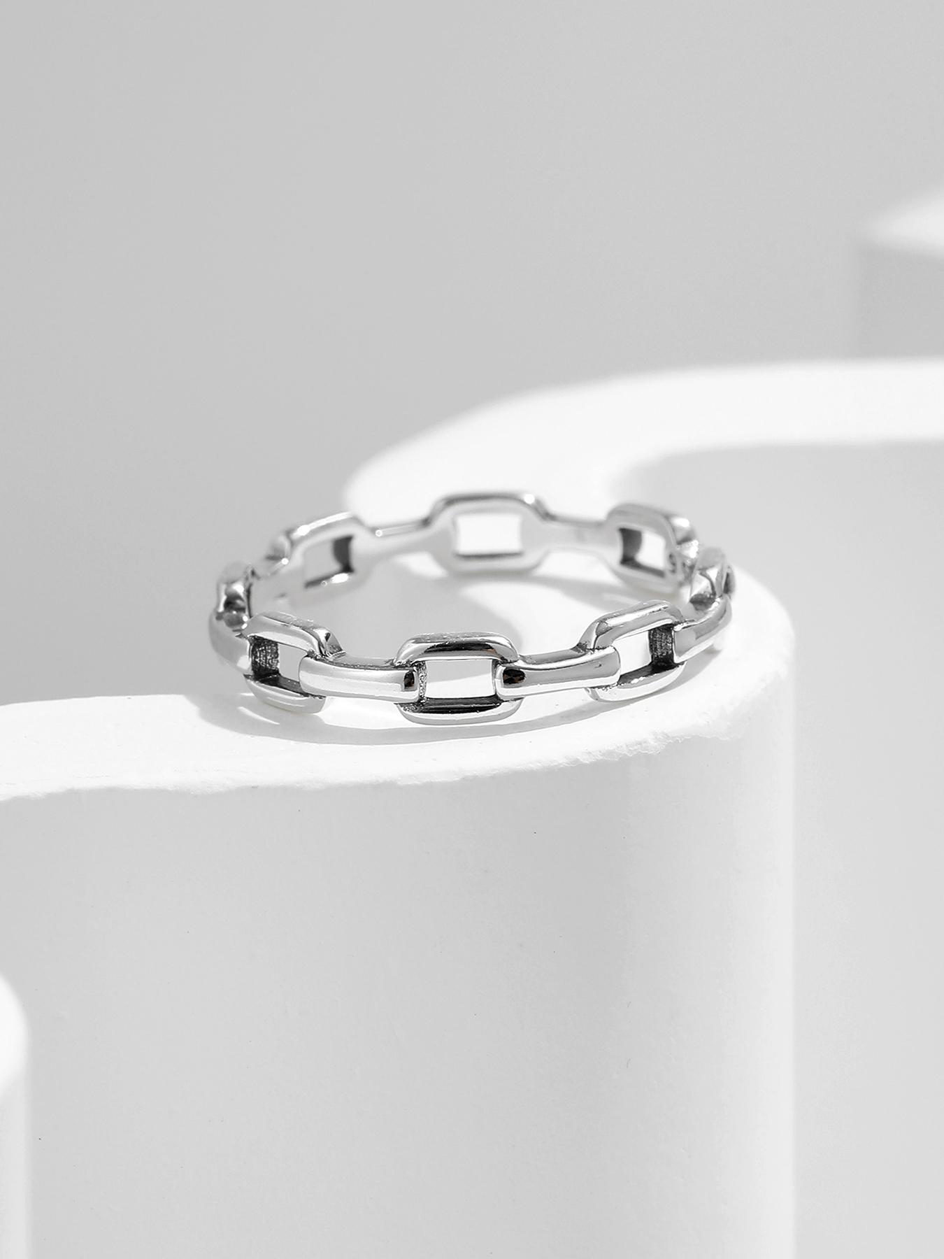 S925 Sterling Silver Fashion Hollow Out Design Ring, Vintage Stackable Party Fine Jewelry for Women, Trendy All-match & Exquisite Jewelry for Birthday Gift