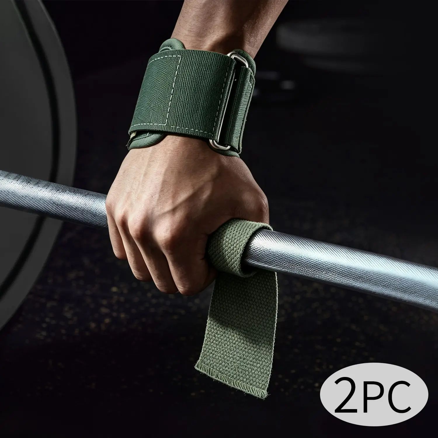 2pcs Weightlifting Straps Wrist Straps Gym Non-Slip for Dumbbell Barbell Workout Crossfit Wrist Wrap Lift Fitness Additions Strength Training Equipment Exercise Barbell Weights Lifting Straps