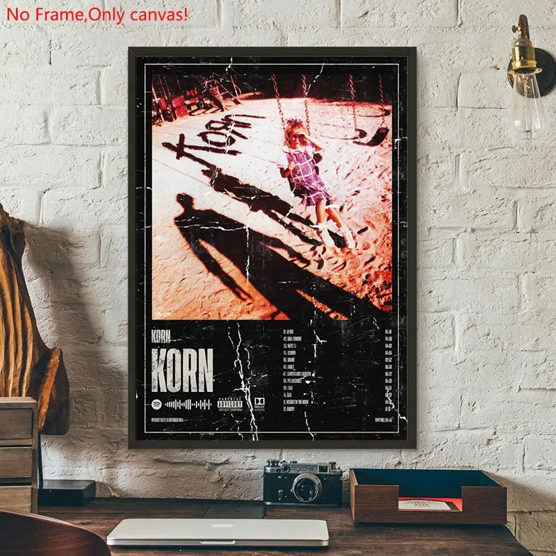 1 piece/set frameless canvas painting print poster, Classic Character Album art，Korn - Korn ，a perfect gift for Music loves, ideal gift for bedroom, living room, dorm hallway, kitchen, mural, wall decoration, room decor