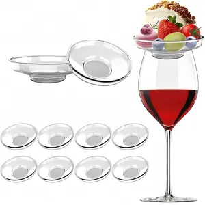 8 Pcs 4 Inch Wine Glass Charcuterie Topper Charcuterie Board Accessories for Holiday Parties Family Gatherings Bars Cocktail Plates Wine and Cheese Parties