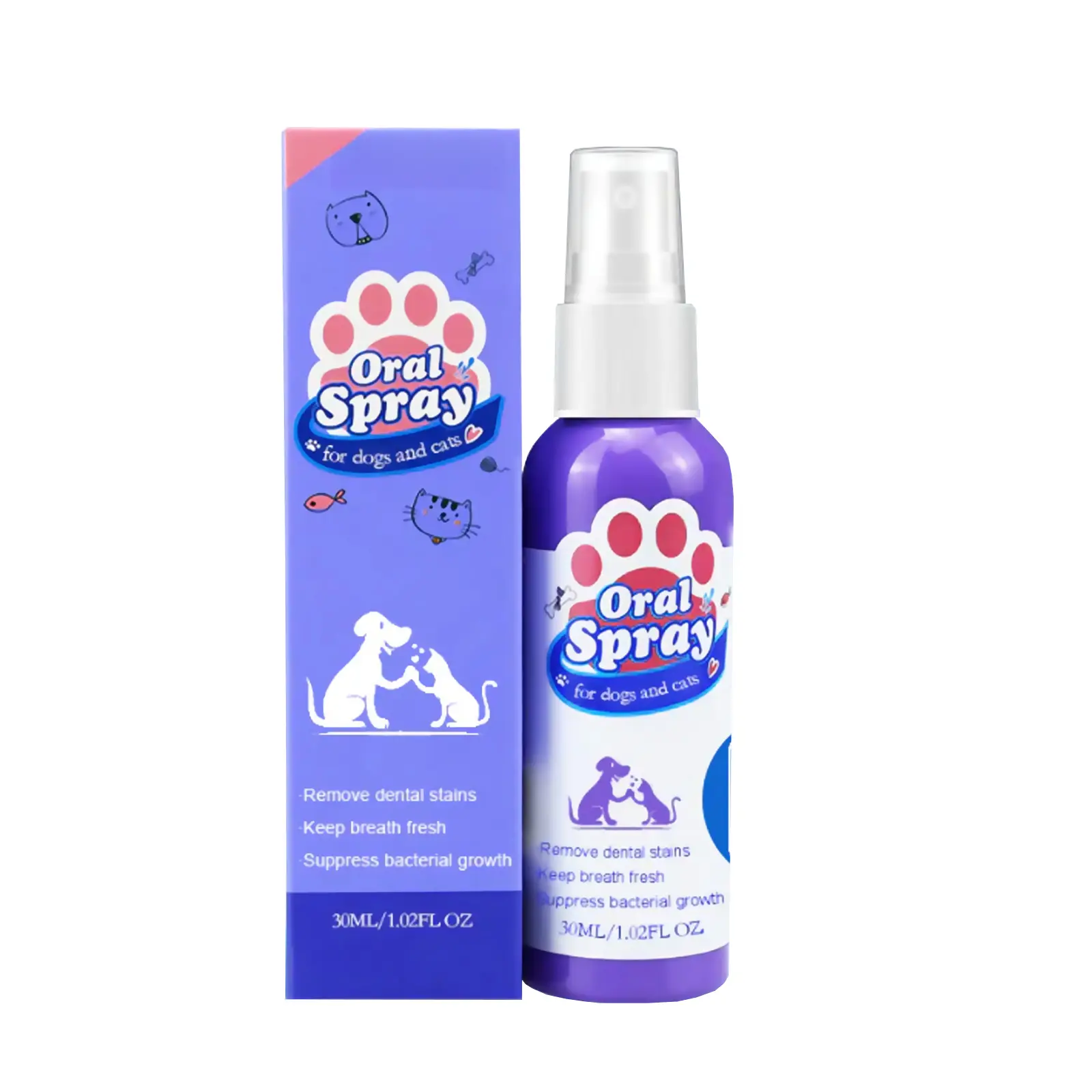 Pet Dental Cleaning Spray for Dogs & Cats| Remove Tartar & Freshen Breath, Pet Oral Care Spray,Bunny