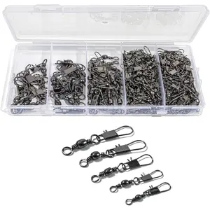 100Pcs Fishing Swivels, 5 Sizes Barrel Snap Swivel Fishing Tackle  Quick Linking of Lures and Lines