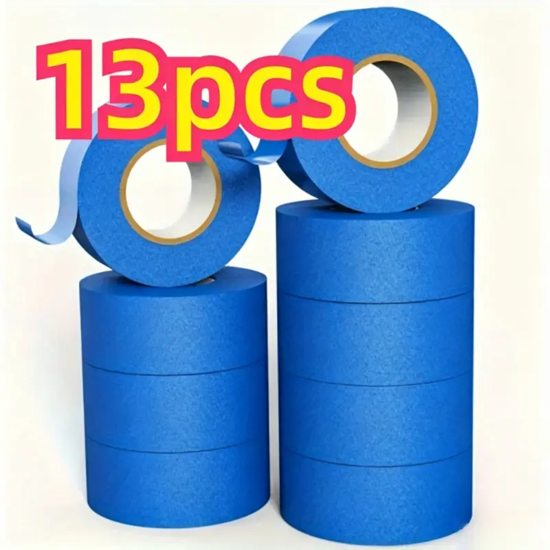 13 Rolls Blue Painter'S Tape - No Residue Masking Tape, 0.79" X 51.81" Rolls, Easy Removal For Home, Office, School, Crafts, Arts & Labels, Craft Tape, Neatly Stacked