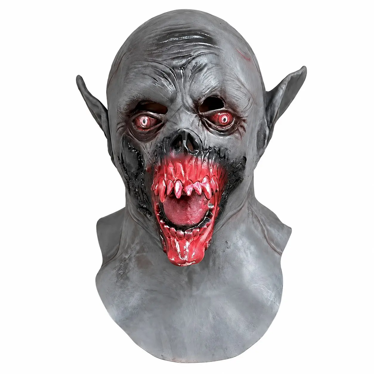 Horror Zombie Devil Mask Halloween Thrilling Latex Full Head Mask Realistic Face Prop, Perfect for Haunted House Role Play Parties, Mask Cosplay