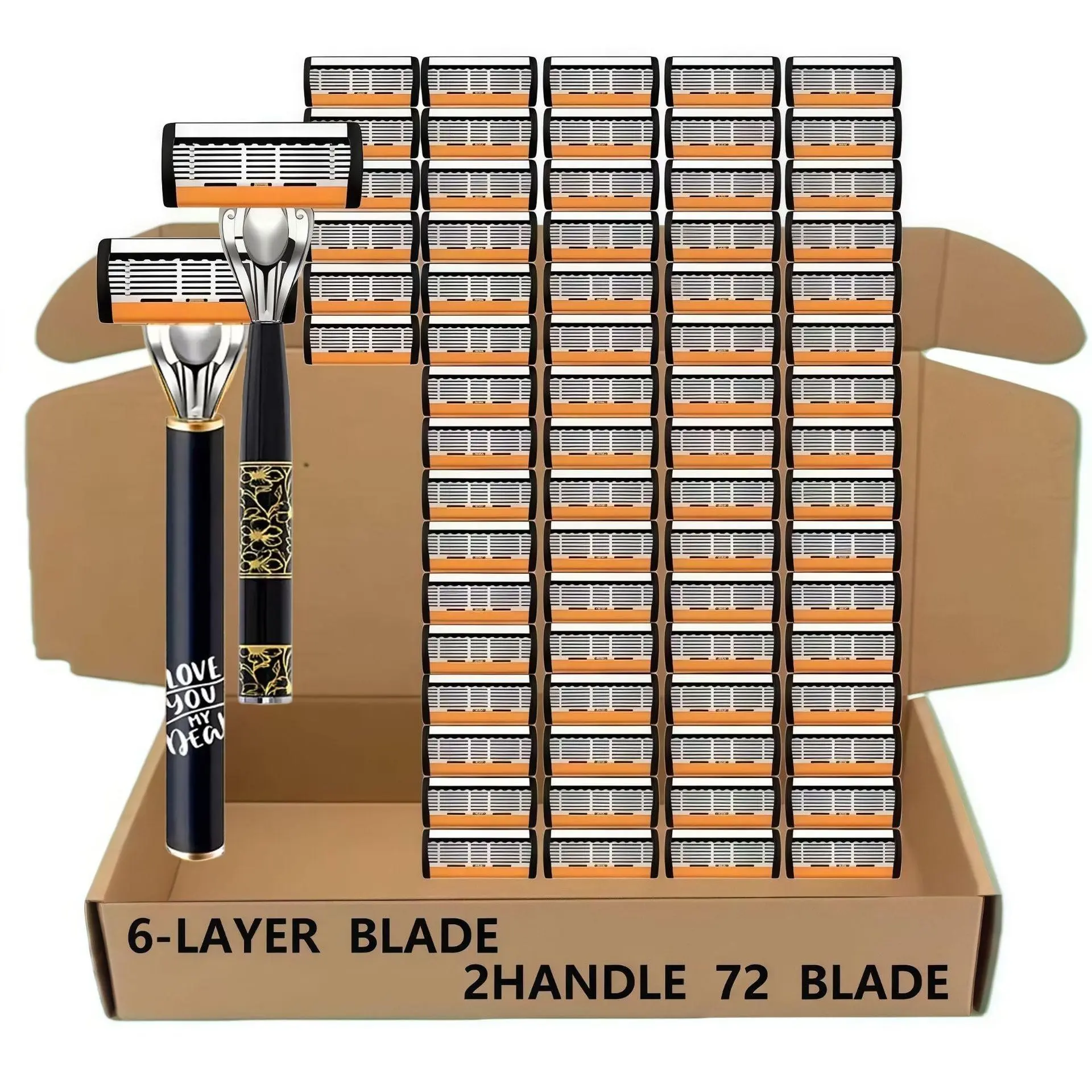 Luxury Shaving Kit with Six-Layer Blade System, Ergonomic Handles, Stainless Steel, Shaving Razors, Ideal for Beard & Mustache Grooming, Perfect Gift