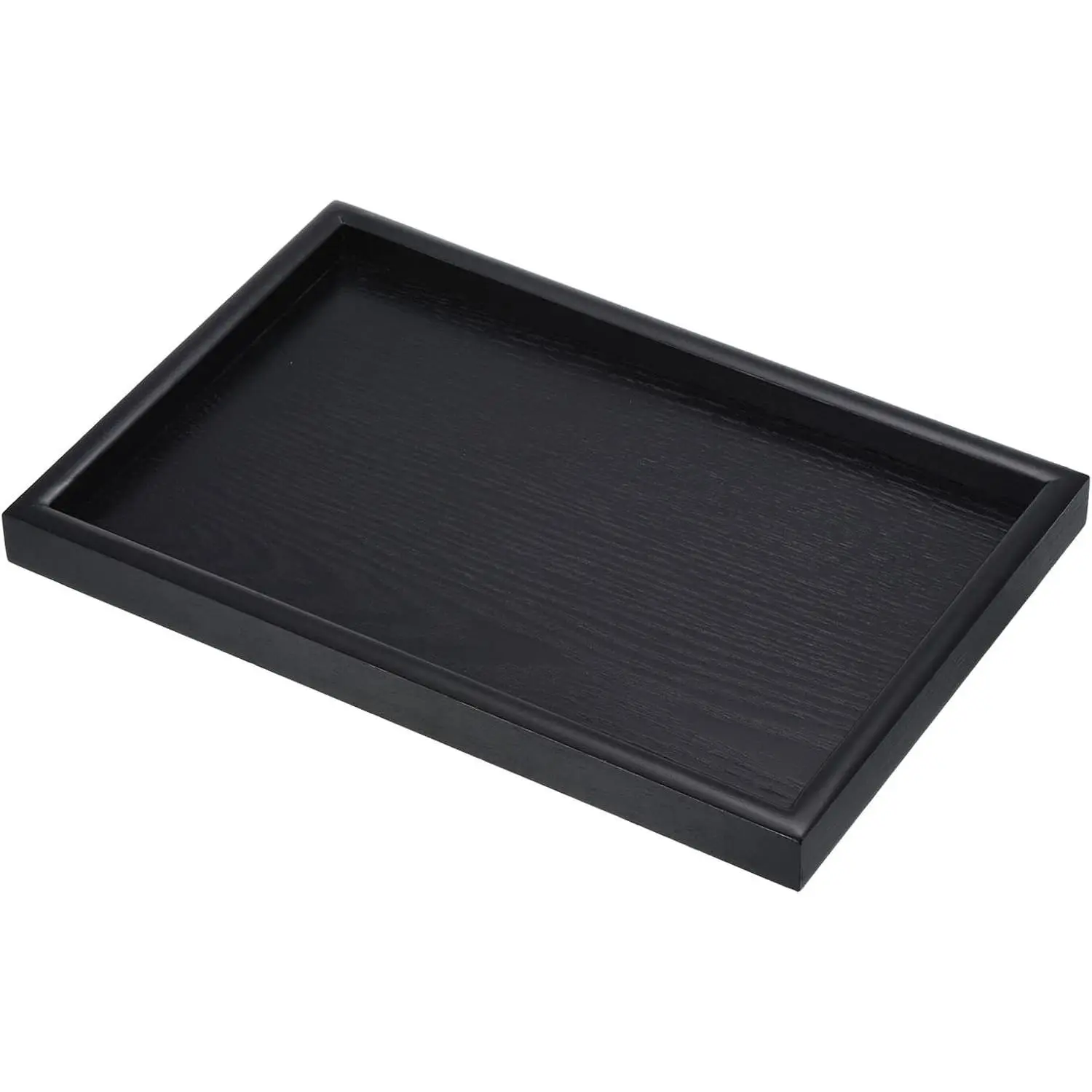 PATIKIL Wood Serving Tray 12x8 Inch Outer Base, Rectangular Decorative Platter for Home Decor Kitchen Table Candle Holder, Black