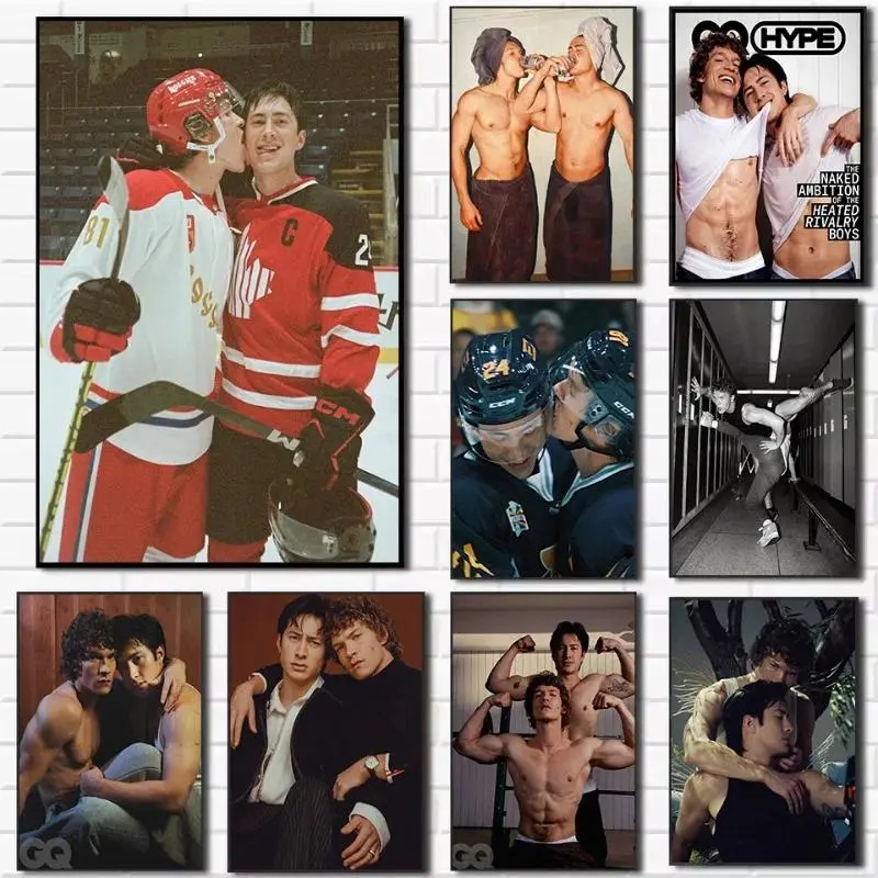 Heated Rivalry Ilya Rozanov & Shane Hollander LGBTQ Gay Love Artistic Poster Print, Canvas Painting Wall Decor for Room Decoration, Home Supplies