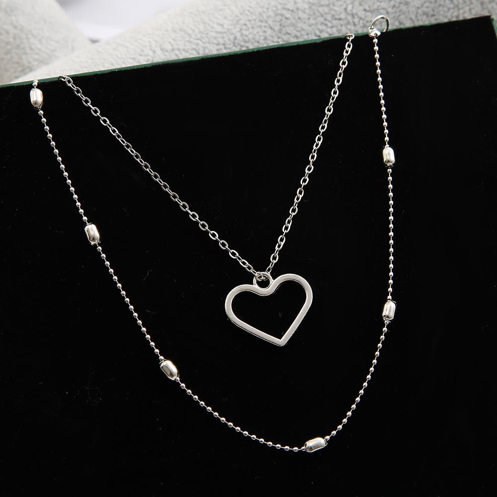 New creative double-layer heart anklet - hollow heart beach anklet for women