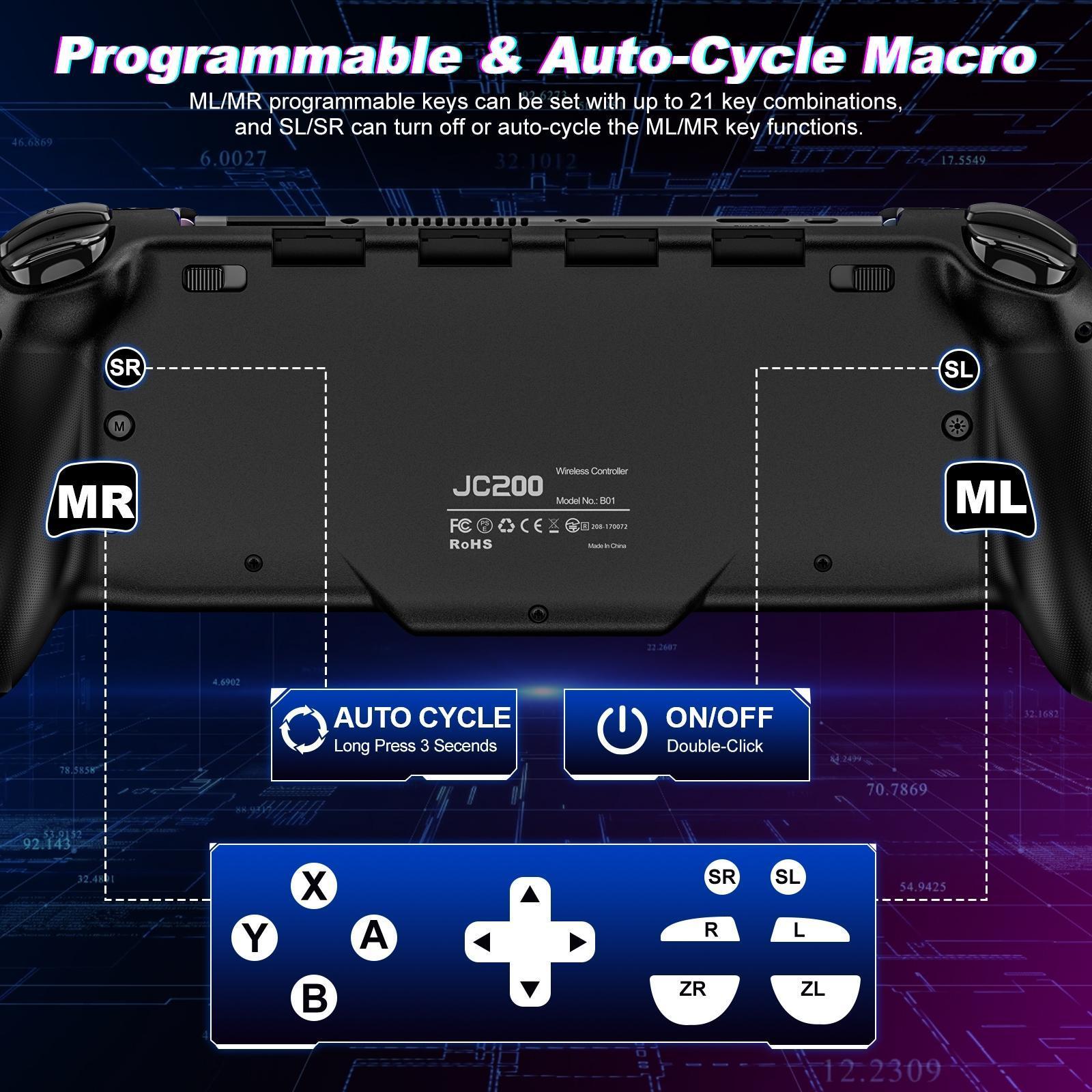 ESYWEN Wireless Ergonomic Grip Controller for Switch, Switch OLED Console - 17 RGB Lights, Programmable ML/MR Buttons, Game Accessories with Lock Function for Enhanced Gaming Performance,back to school,back to school haul