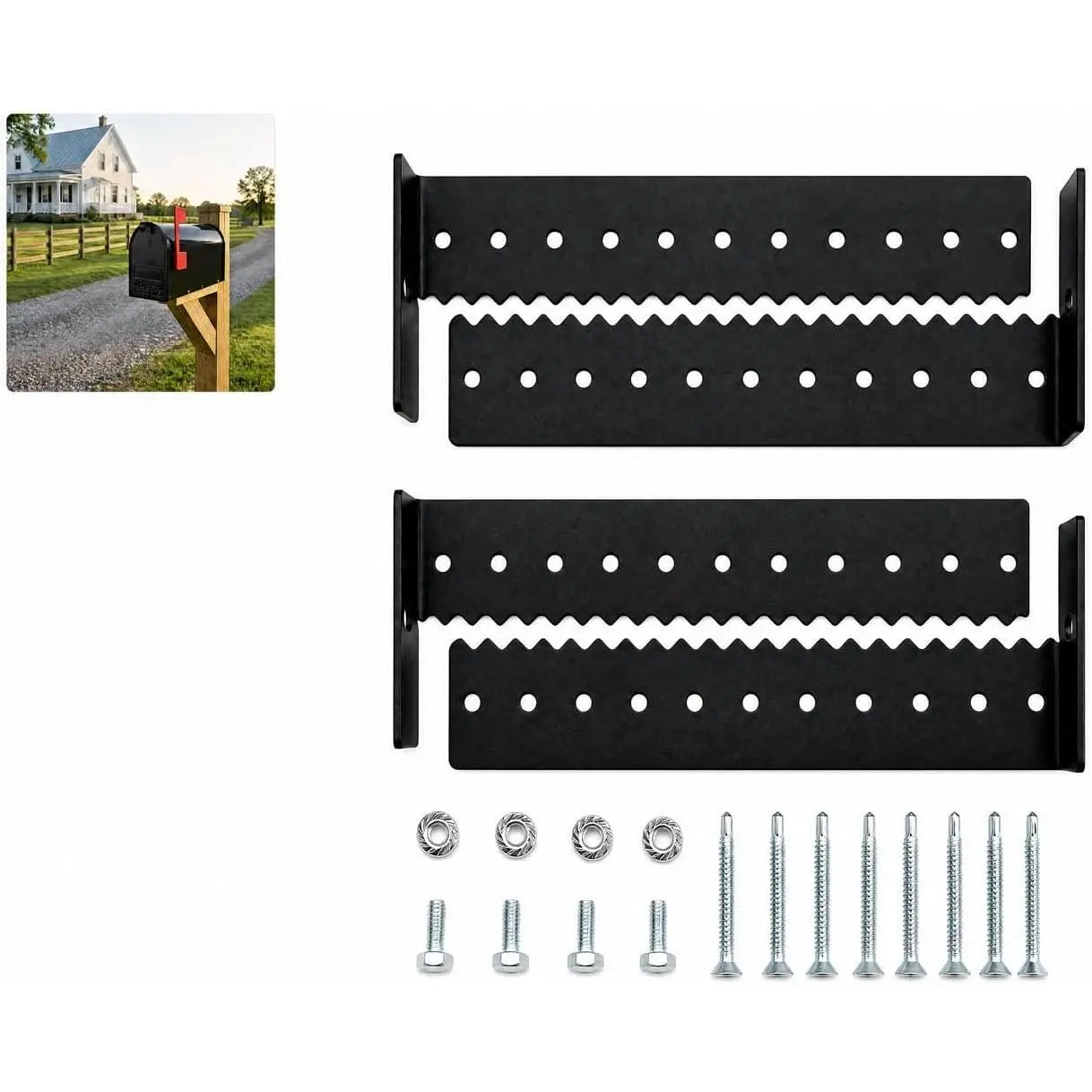 Mailbox Mounting Bracket,Carbon Steel,(fits mailboxes with a 6.4~12.3”Wide Floor)