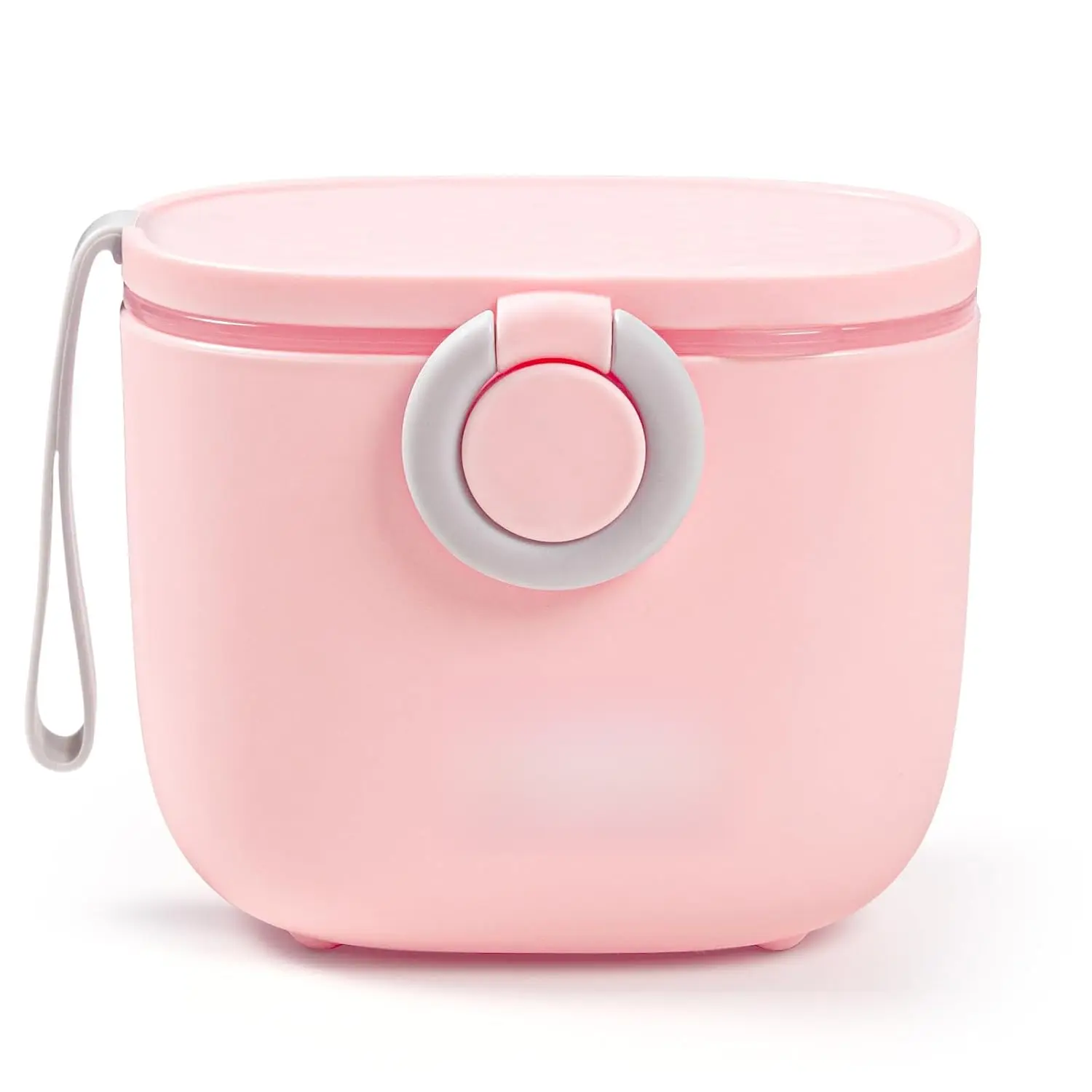Portable Baby Formula Dispenser, Airtight Pink Plastic Milk Powder Storage with Carry Handle and Scoop for Travel, 8.8oz/500ml
