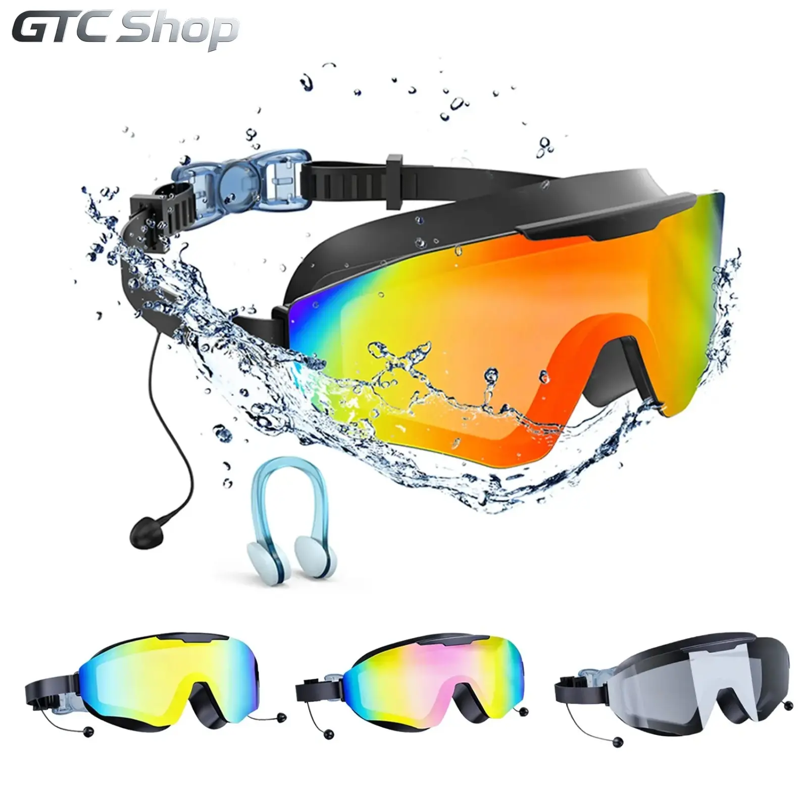 Outly 2 Pack Swimming Goggles With Matching Earplugs, Anti-Fog UV Protection Leakproof 180° Wide Clear View Pool Glasses, Comfort Swim Eyewear Fit For Adults, Men Women And Ages 4-12 For Daily Pool Training & Summer Beach Water Activities