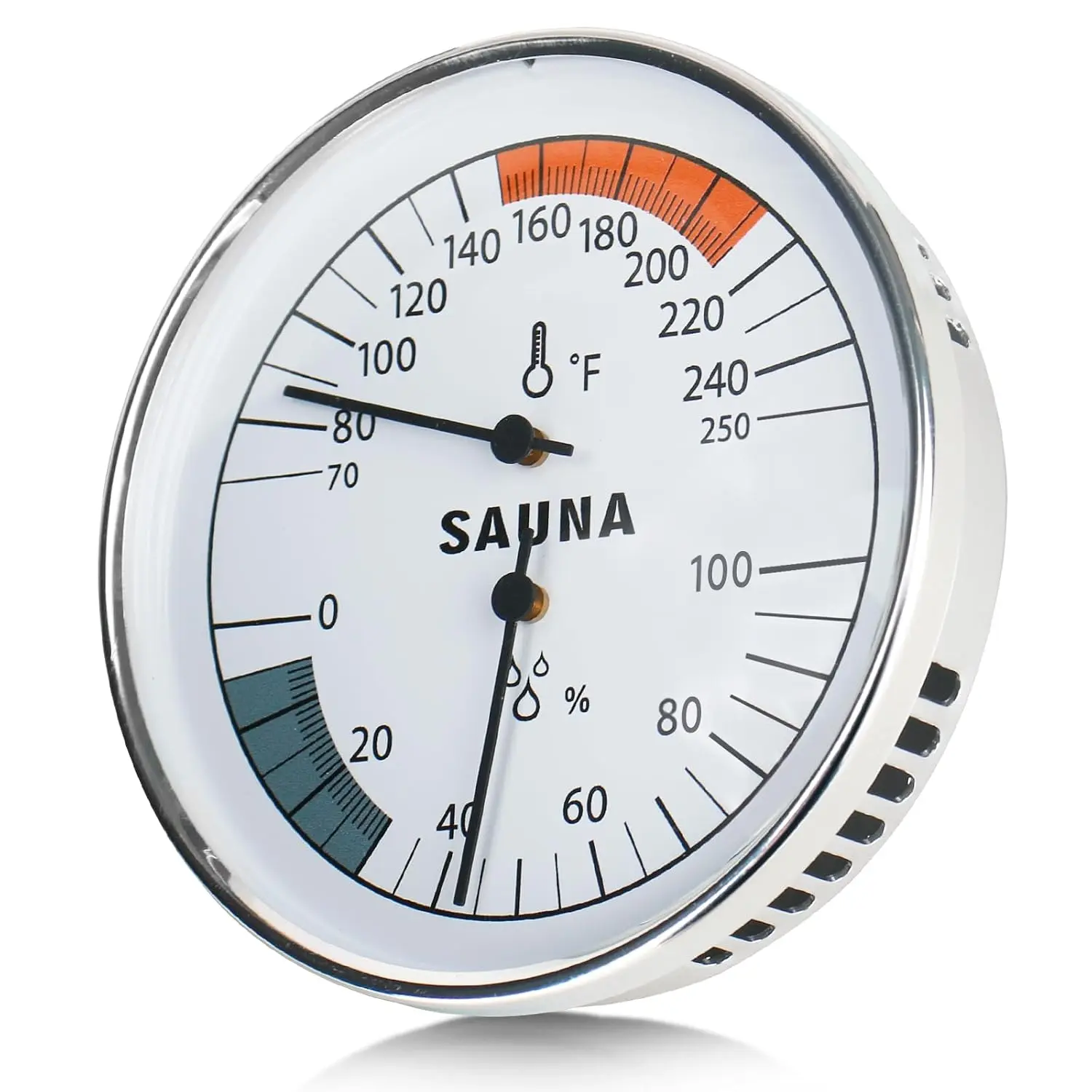 2 in 1 Sauna Thermometer Fahrenheit,  Sauna Temperature Gauge for Sauna Rooms  Steam Sauna Accessories, Temperature Range 70-250°F, Humidity Range 0-