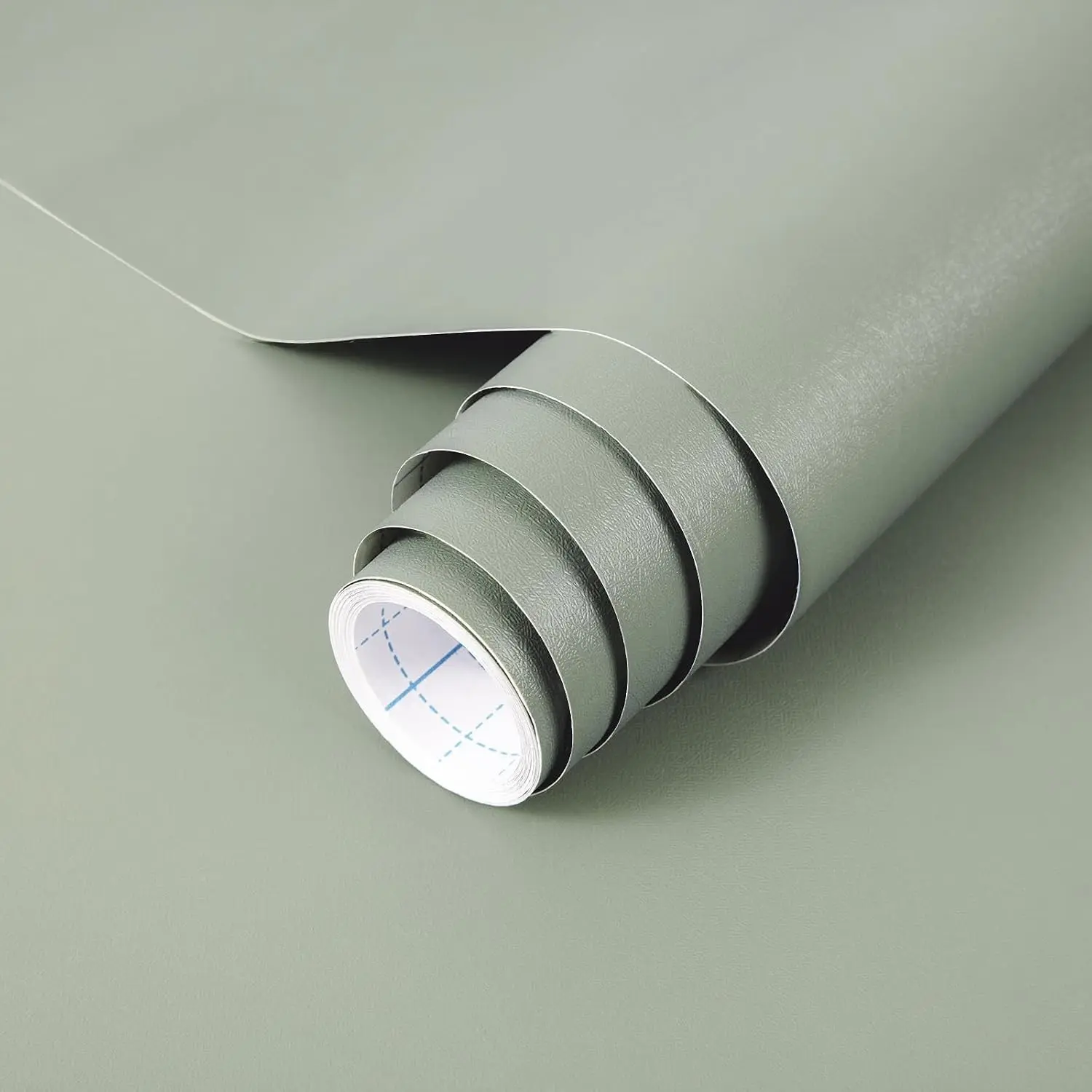 Sage Green Wallpaper Stick and Peel Green Contact Paper Removable Wallpaper | 17.7'' x 118.1'' Self-Adhesive Vinyl Solid Wall paper for Bedroom Kitchen Cabinets