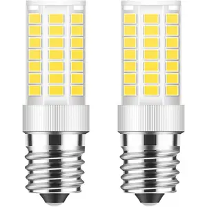 E17 LED Bulb Dimmable, 5W Microwave Oven Bulb, Daylight White 6000K, 40W Halogen Bulb Replacement for Microwave, Over Stove Appliance, Range Hood, Refrigerator, E17 Intermediate Base (2 Pack)