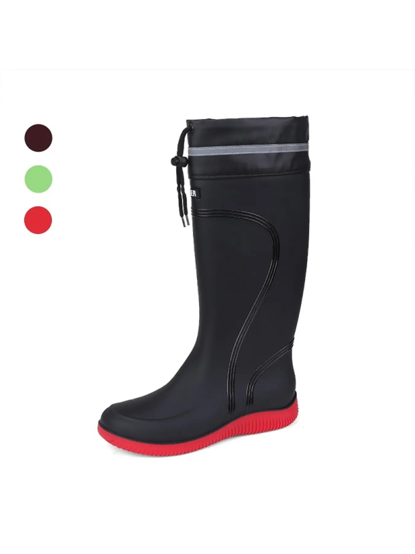 Unisex Practical Drawstring Tall Rain Boots Water Repellent Easy To Clean Shell For Lawn Care Mud Terrain Tasks