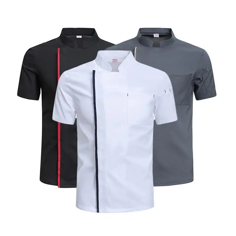 Men's Plain Button-Front Fitted Cut Kitchen Coat - Menswear Workwear for Chefs, Hotel & Restaurant Kitchen Staff