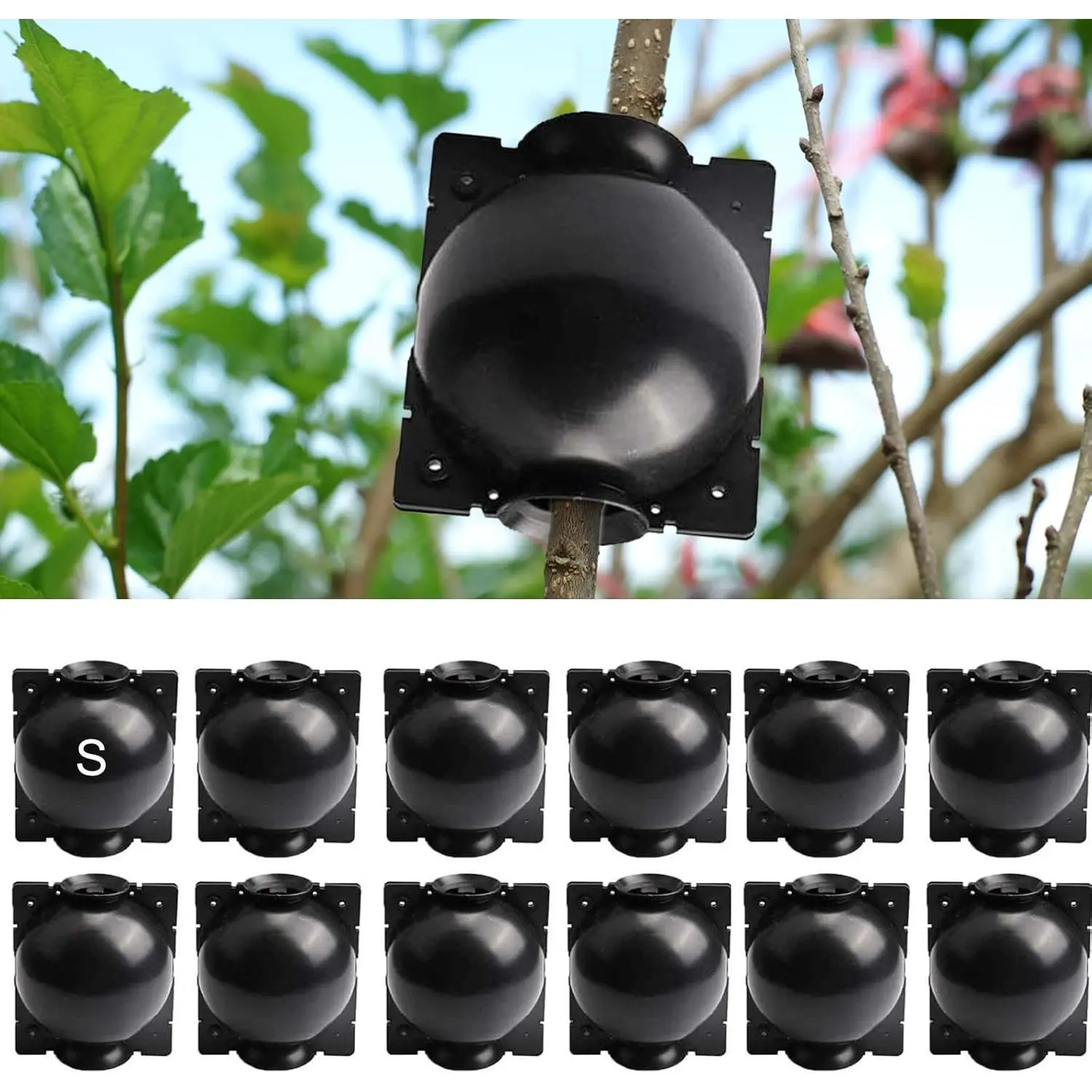 12 PCS Plant Root Growing Box, Reusable Air Layering Propagation Kit Plant Rooting Ball Rooting Ball Grafting Tools, Plant Rooting Grafting Box for Fast Propagation Plants, Small