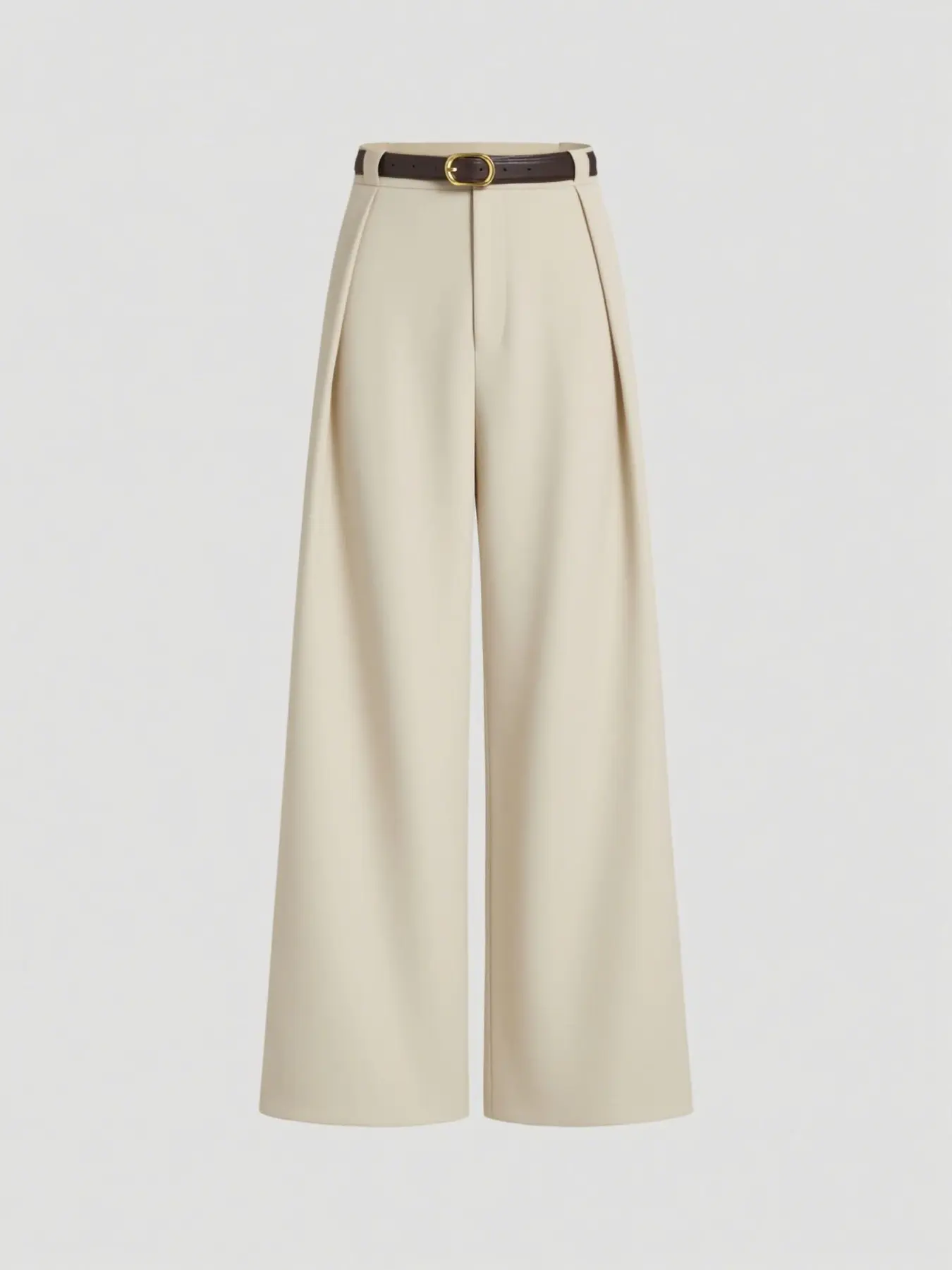 Women's All-Season Simple Suit Wide-Leg Baggy Pants, High-Waisted Commuter Slimming Straight Leg Long Pants, Elegant Drop Waist Design Bottom