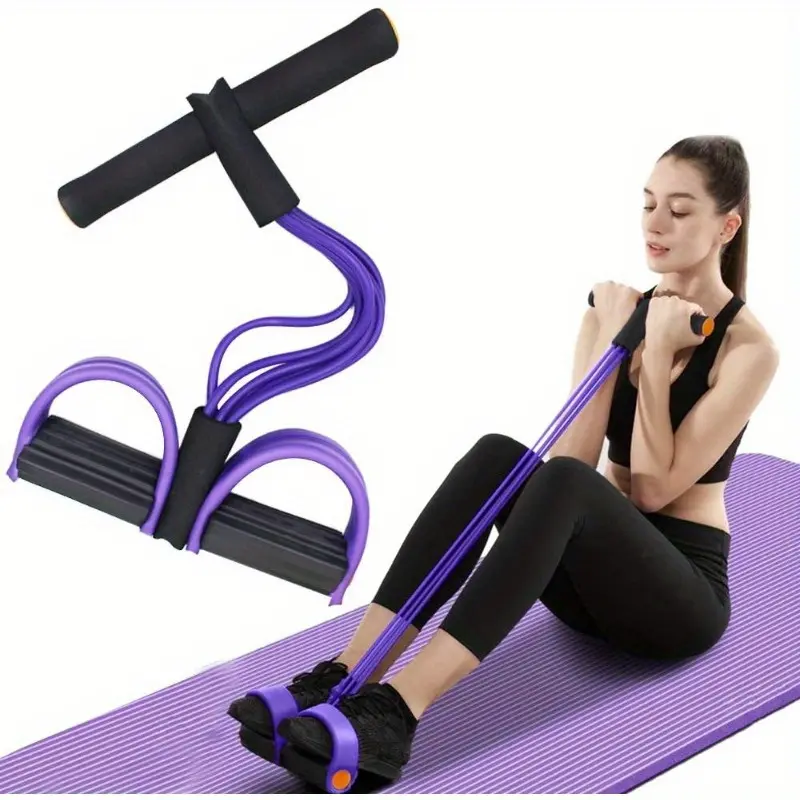 High-Elasticity Resistance Band with Ergonomic Handles, Durable Purple Exercise Band for Home Gym, Strength Training & Cardio, Premium Fitness Equipment & Workout Accessories