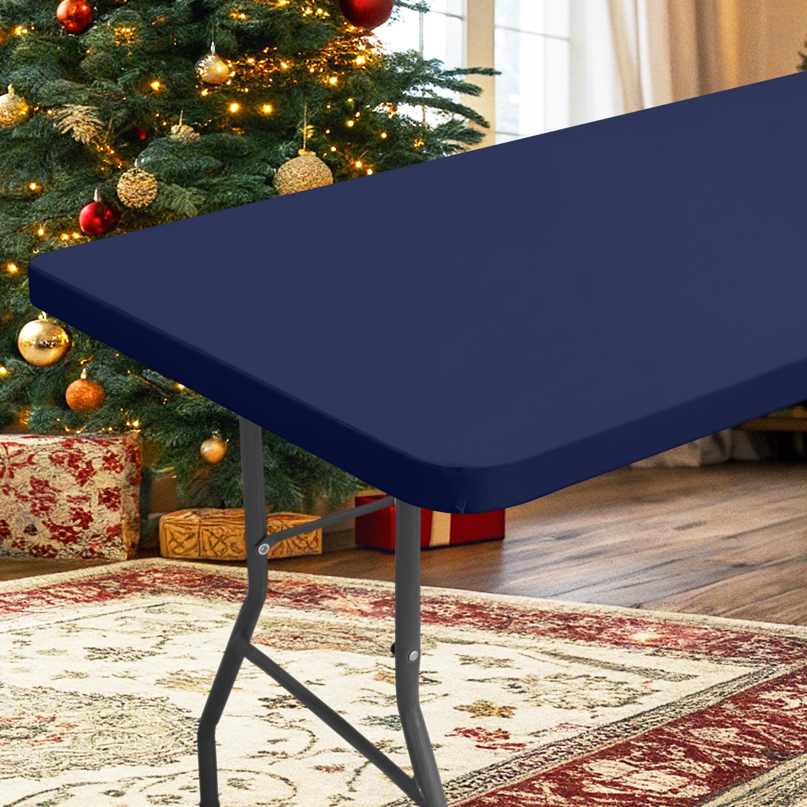 Hapihappy Rectangle Waterproof Table Cover Outdoor Picnic Camping Tablecloth Polyester Elastic Fitted Table Protector For Dinner Hapihappy Rectangle Waterproof Table Cover Outdoor Picnic Camping Tablecloth Polyester Elastic Fitted Table Protector For Dinner